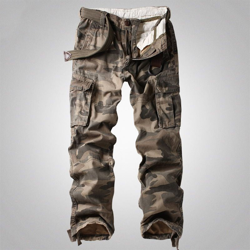 Camo Cargo Pants – Straight Leg Multi-Pocket Outdoor Trousers