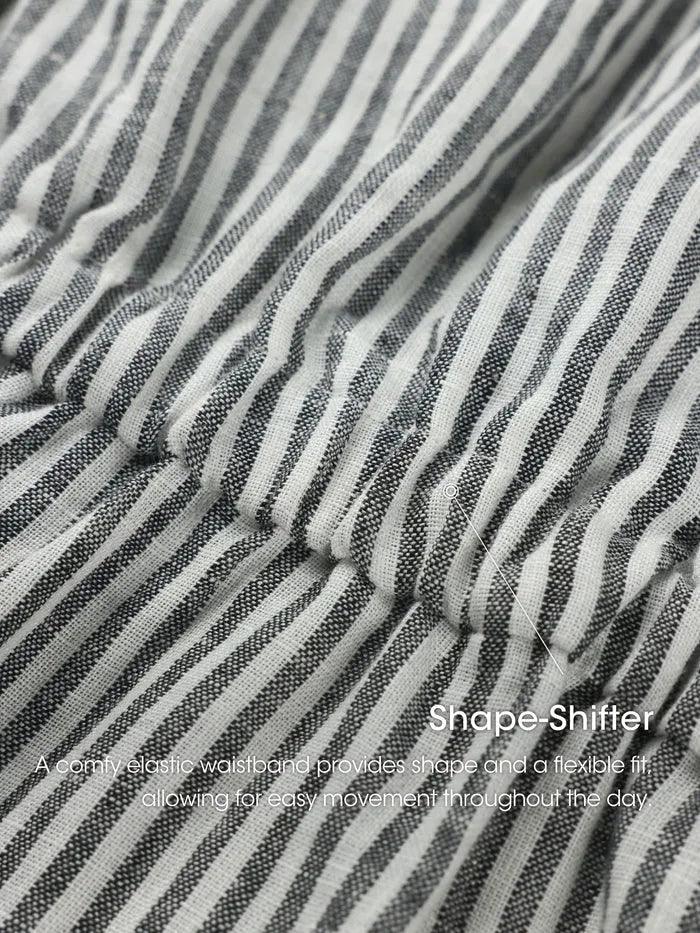 Linen Striped  Mini Dress