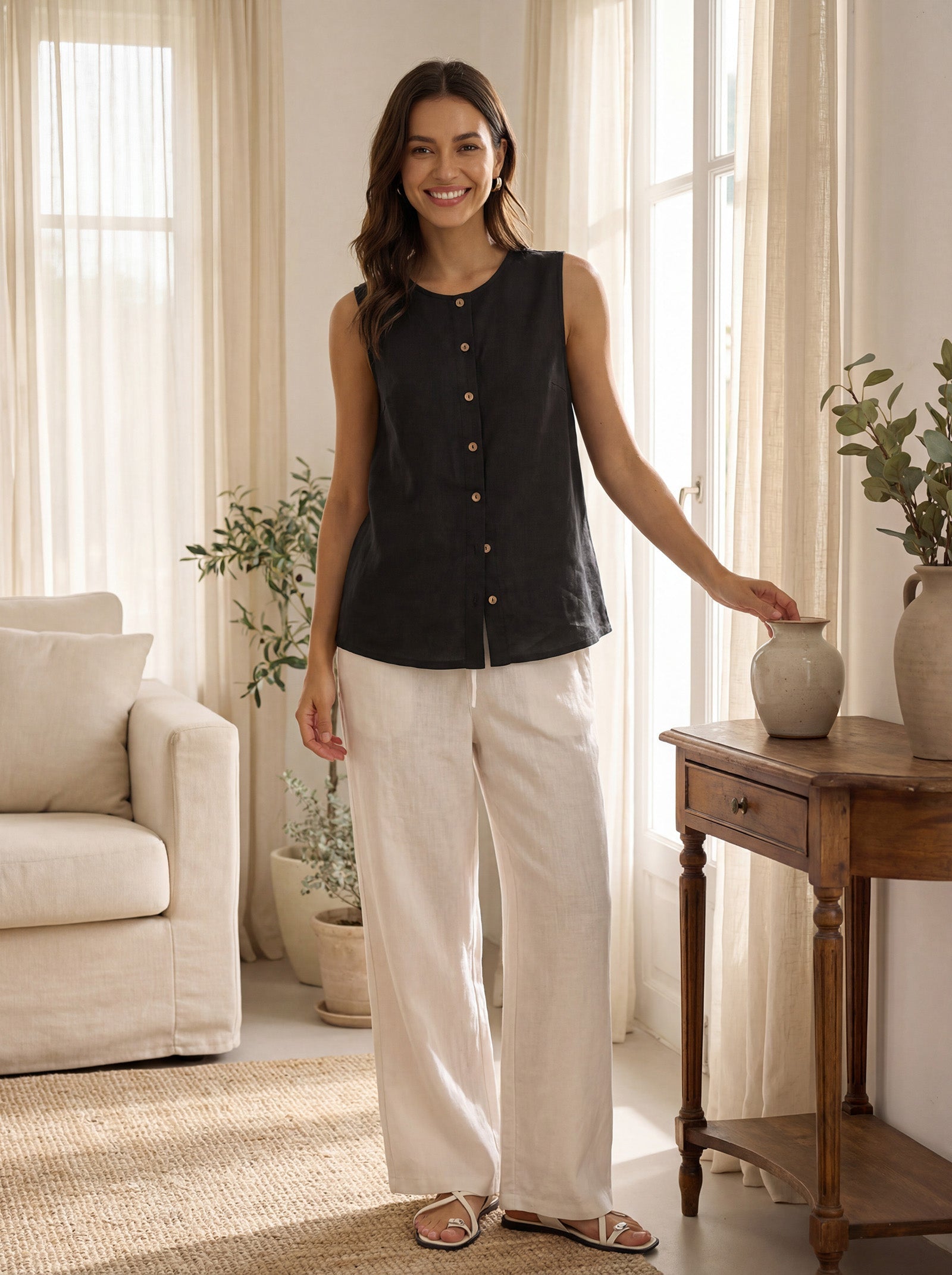 Buttons Down Tank Top