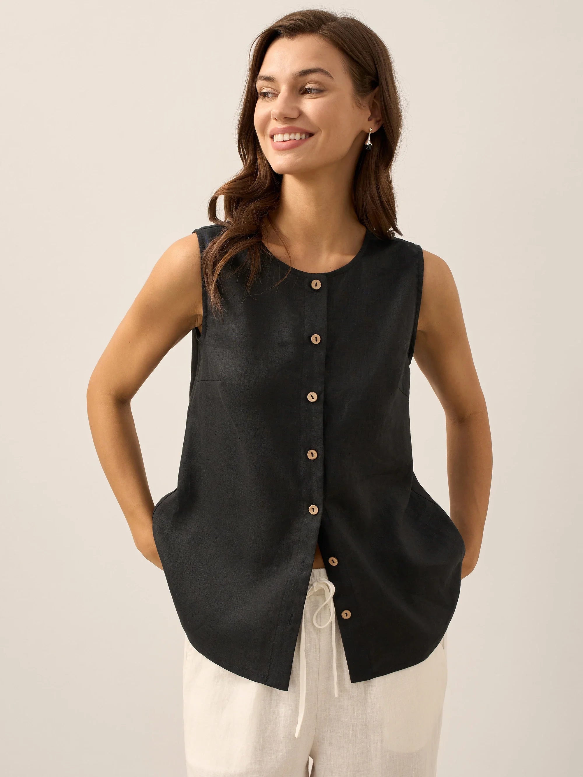 Buttons Down Tank Top
