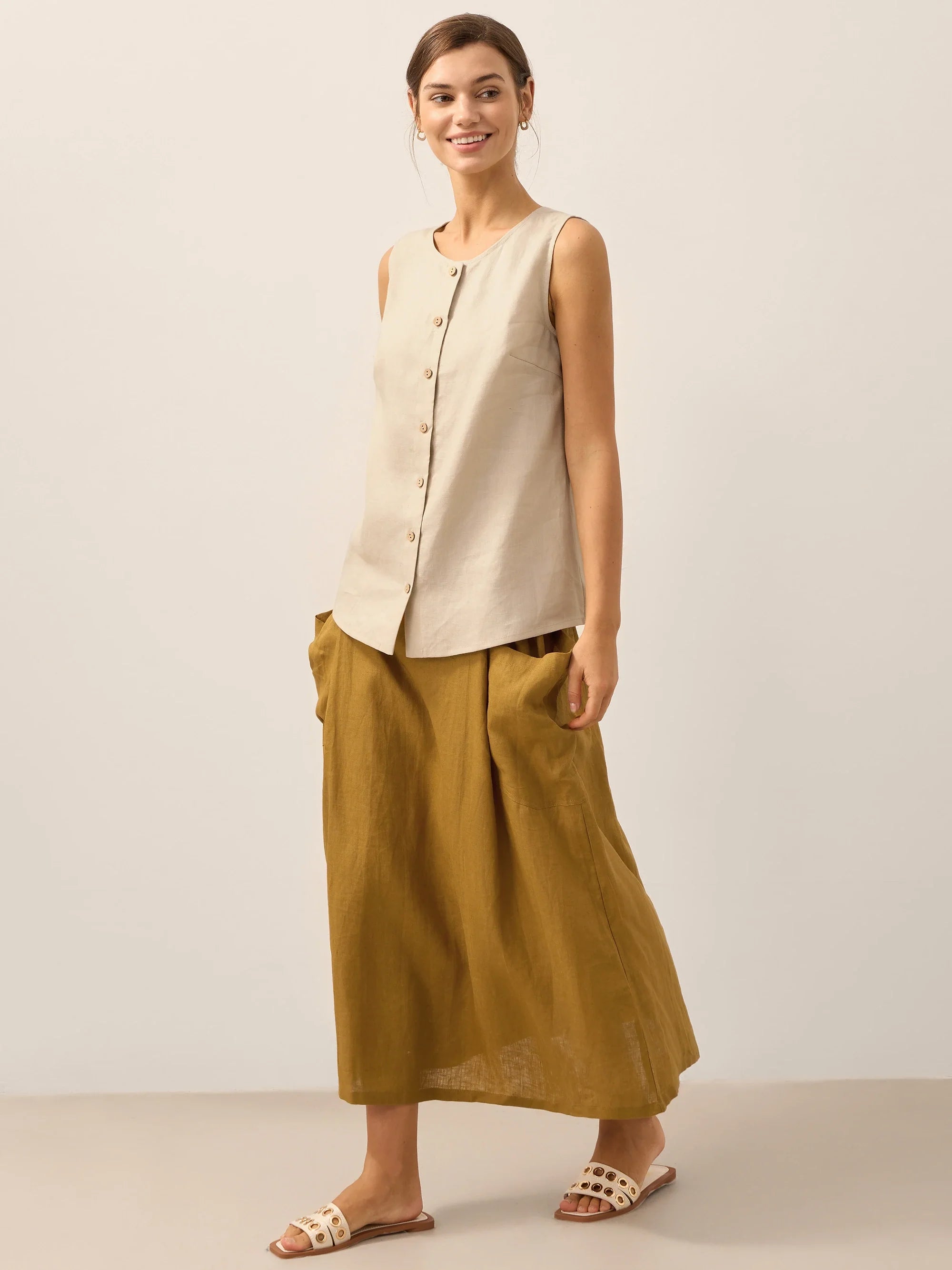 Buttons Down Tank Top