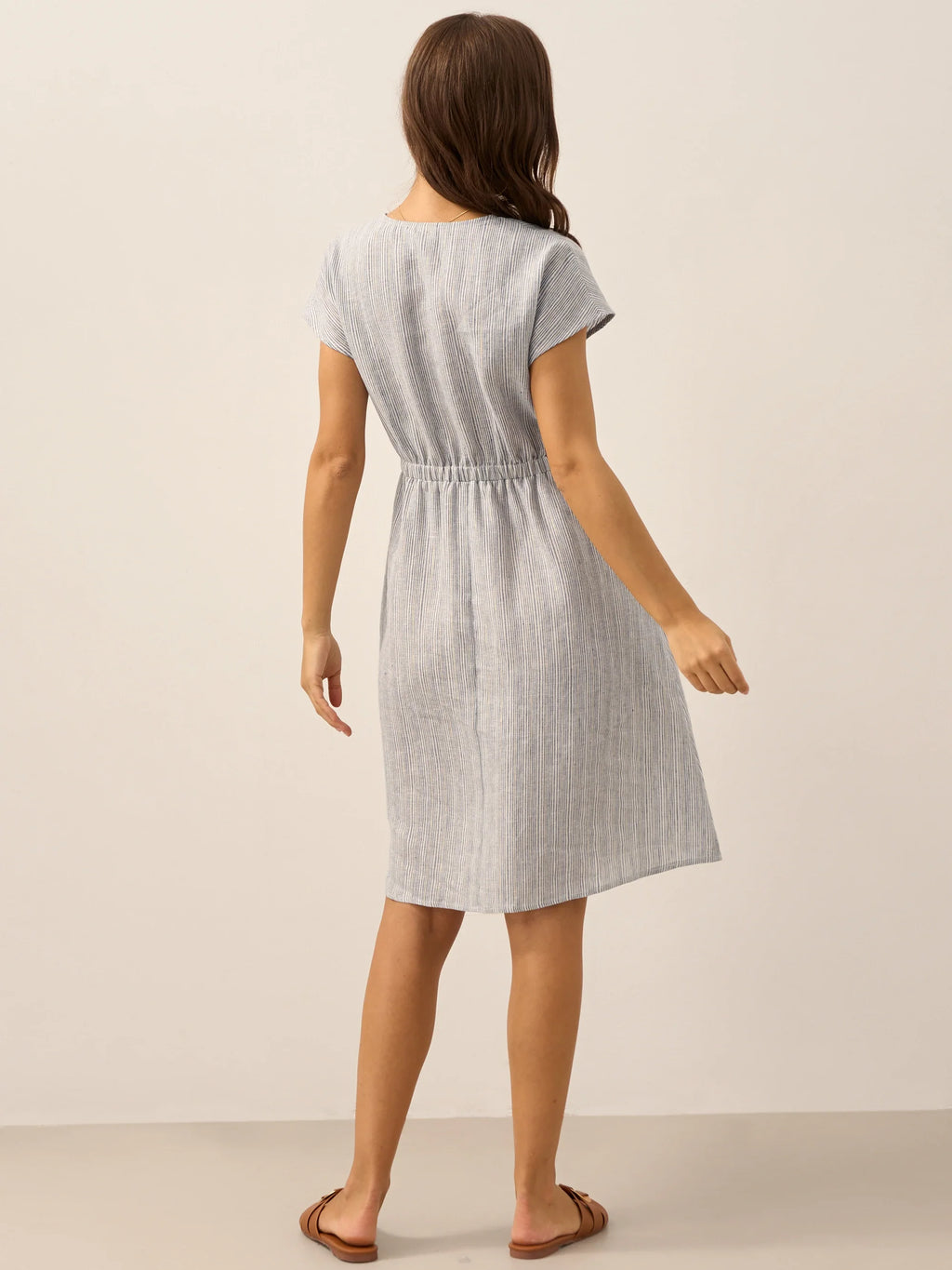 Linen Striped  Mini Dress
