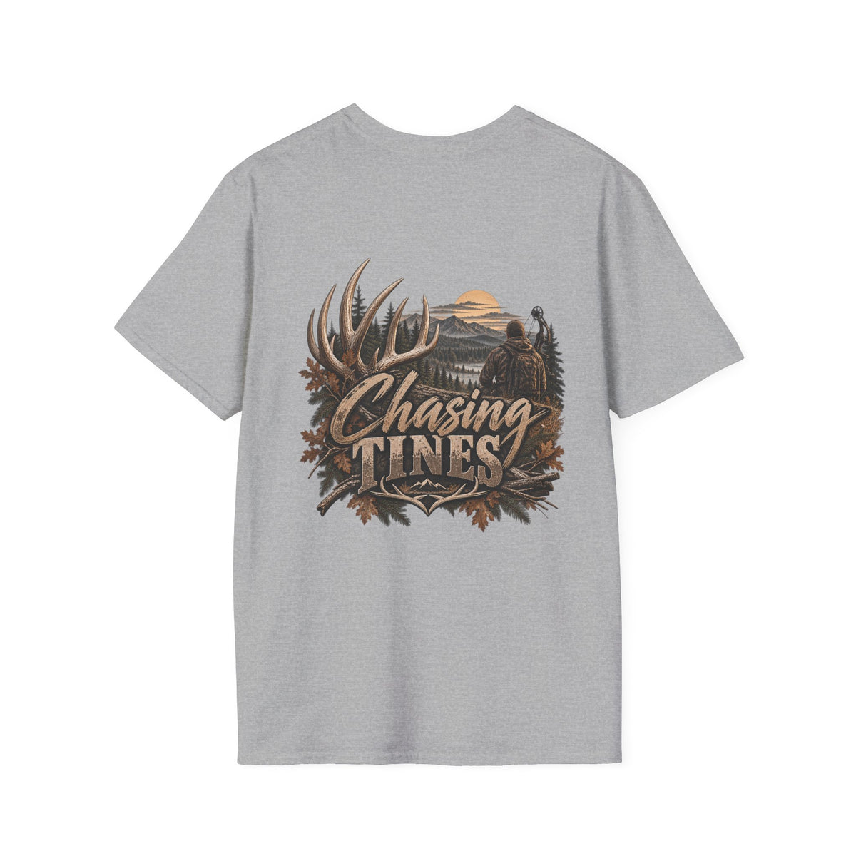 Rack & Ridge Hunting Logo T-Shirt — Outdoorsman Deer Antler Tee