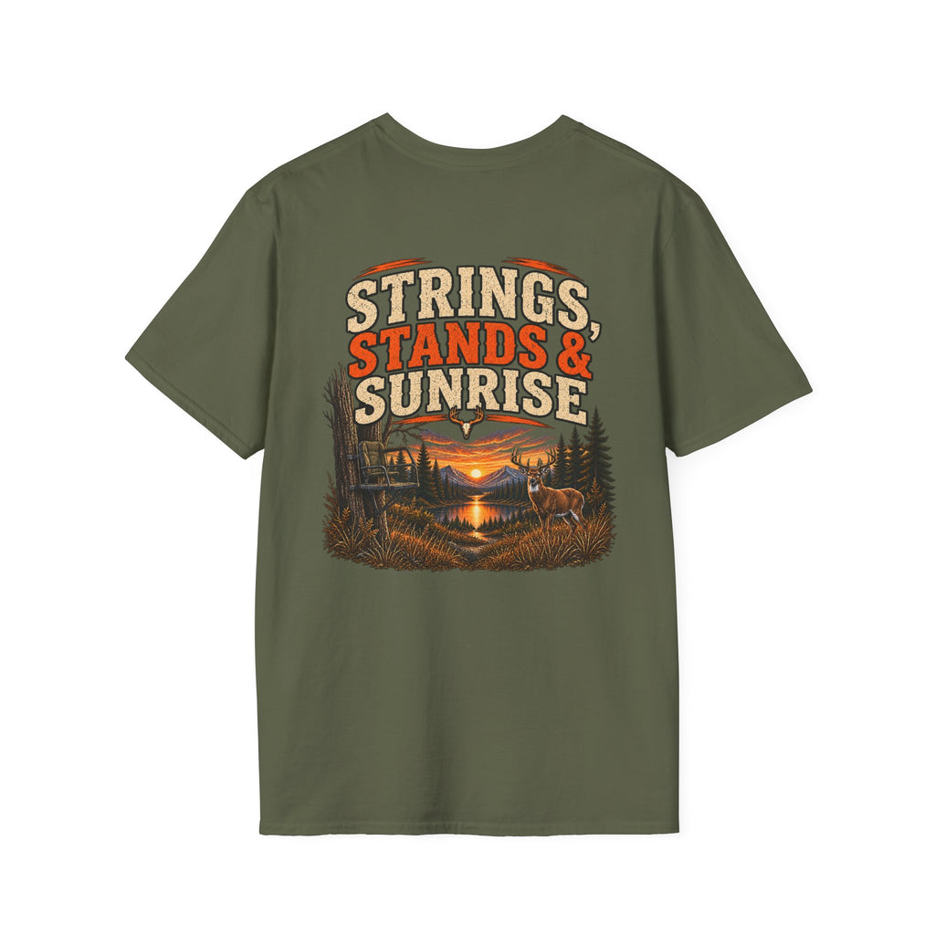 RACK & RIDGE Strings, Stands & Sunrise Adult Unisex T-Shirt