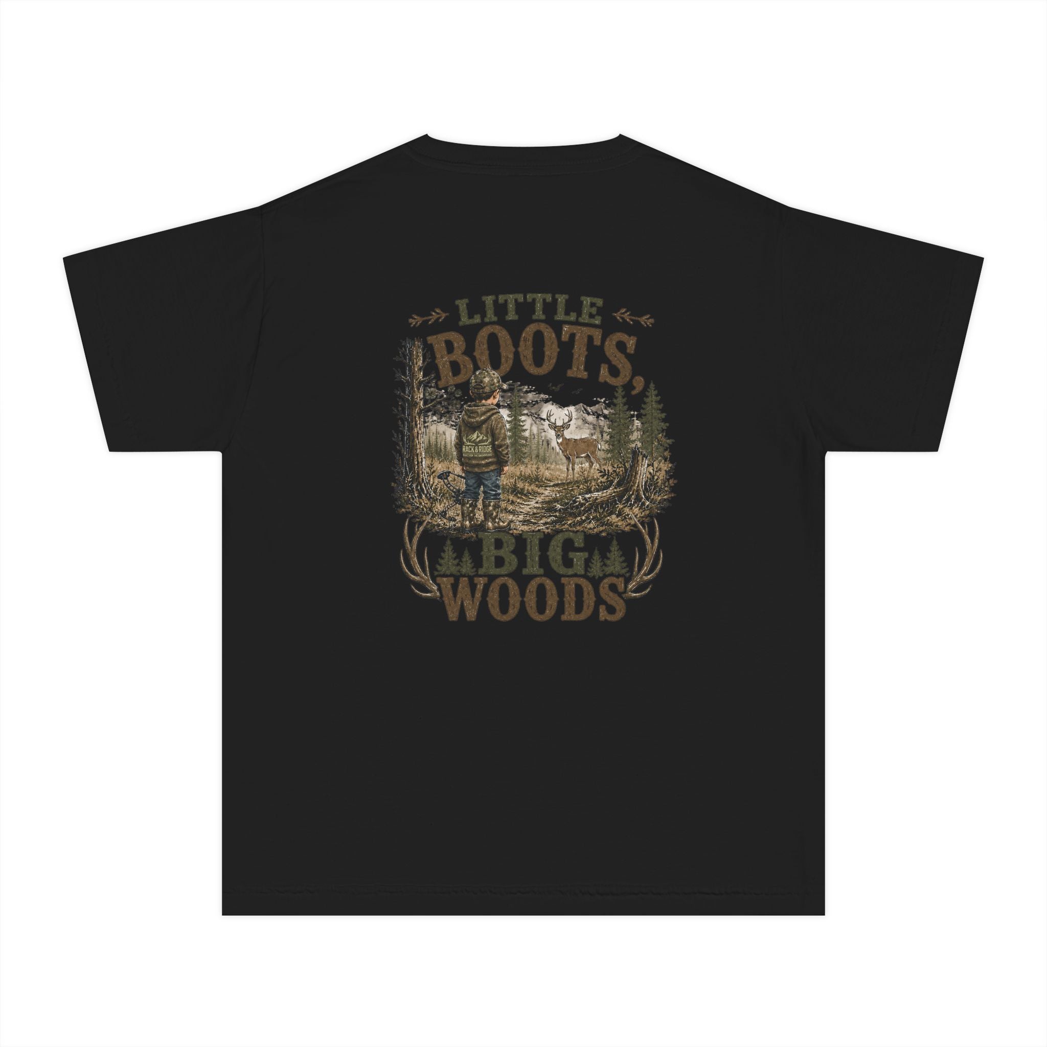 RACK & RIDGE Little Boots, Big Woods Youth Boys' Woodland T-Shirt