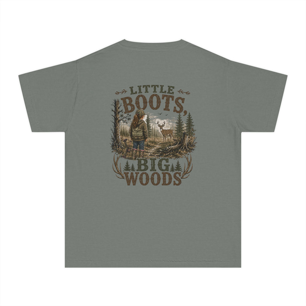 RACK & RIDGE Little Boots, Big Woods Youth Girls' Woodland T-Shirt