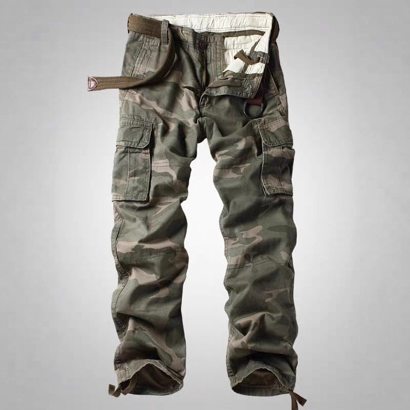 Camo Cargo Pants – Straight Leg Multi-Pocket Outdoor Trousers