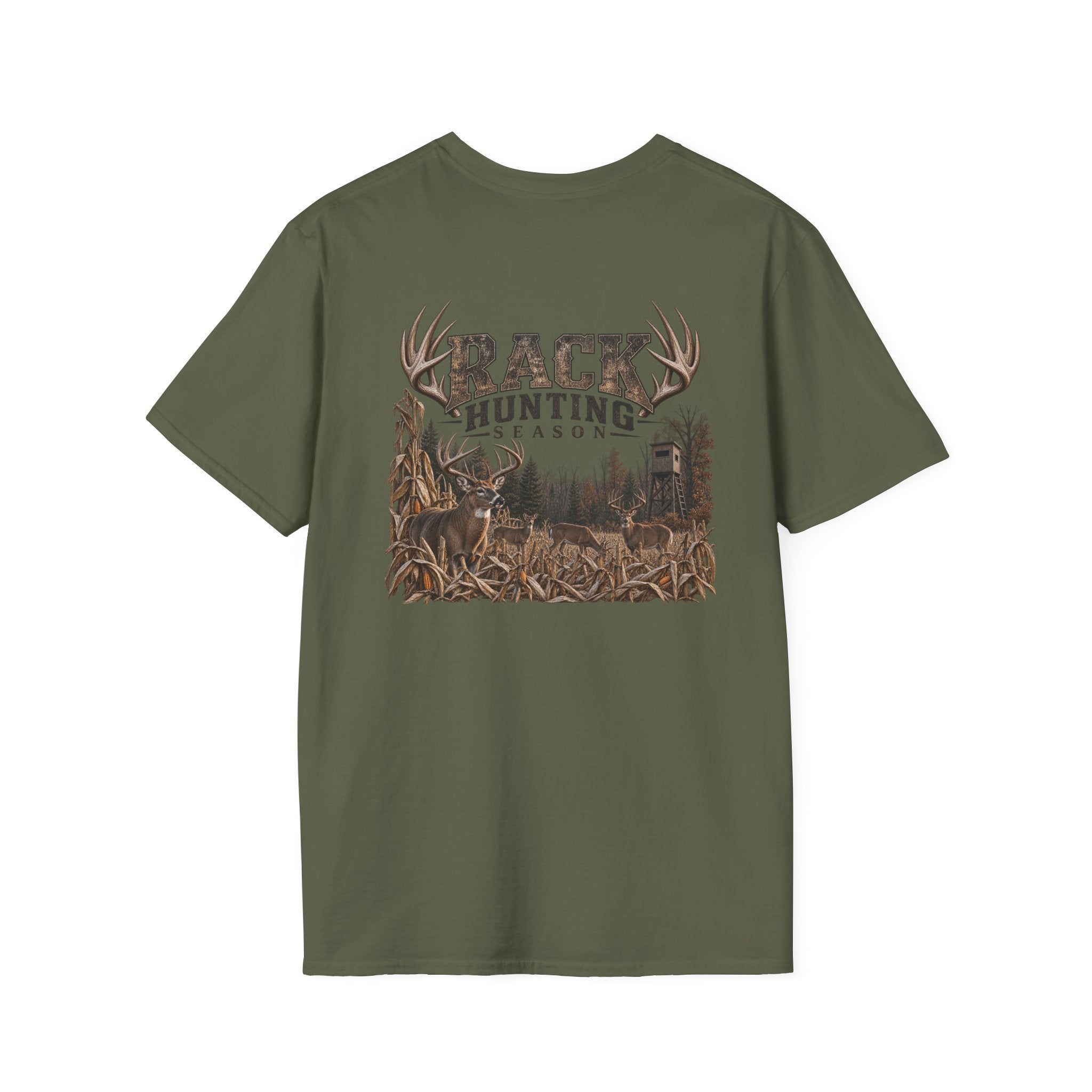 Rack & Ridge Deer Antler Logo T-Shirt — Outdoor Hunting Graphic Tee