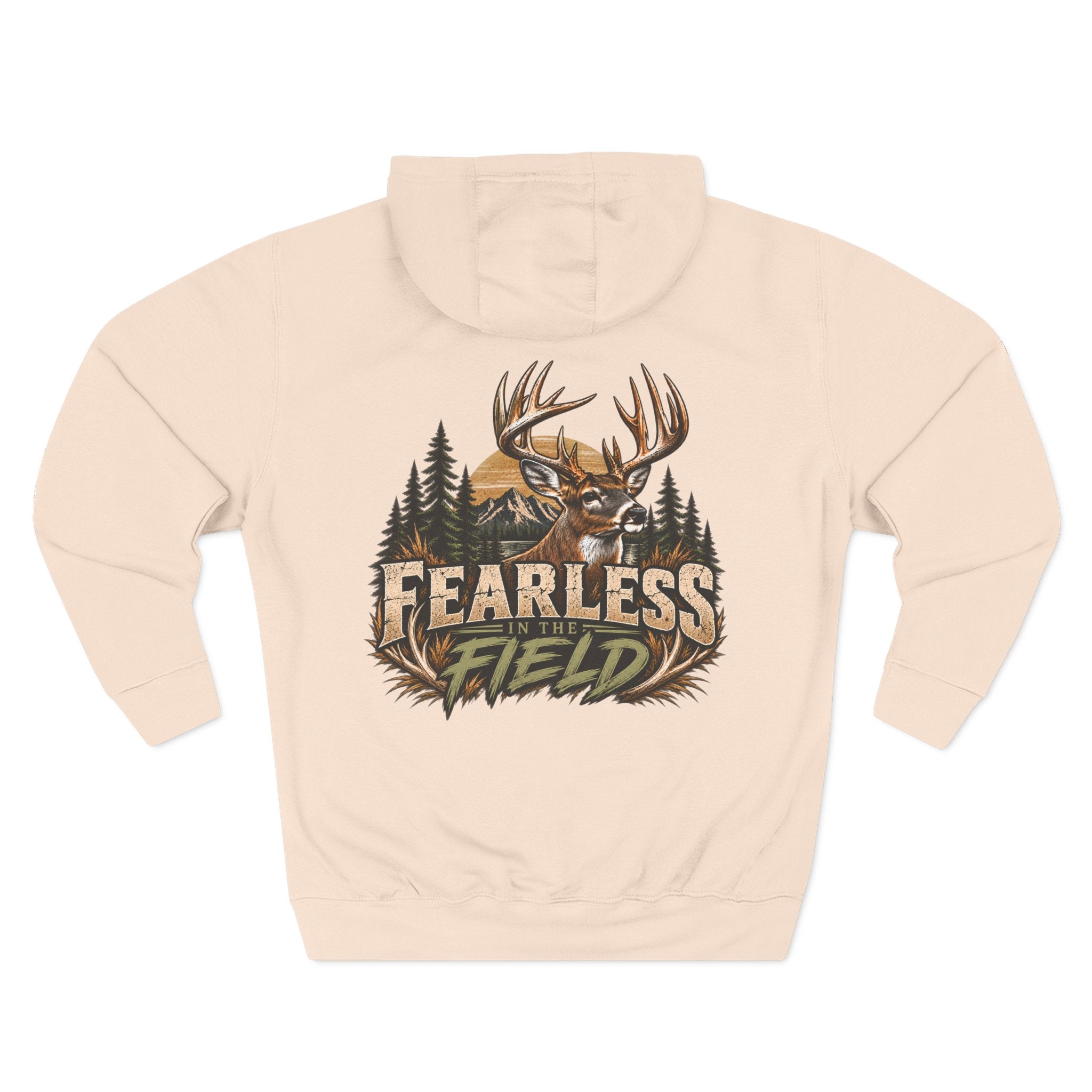 Fearless Field Buck Hoodie — Deer Hunting Graphic Fleece Hoodie