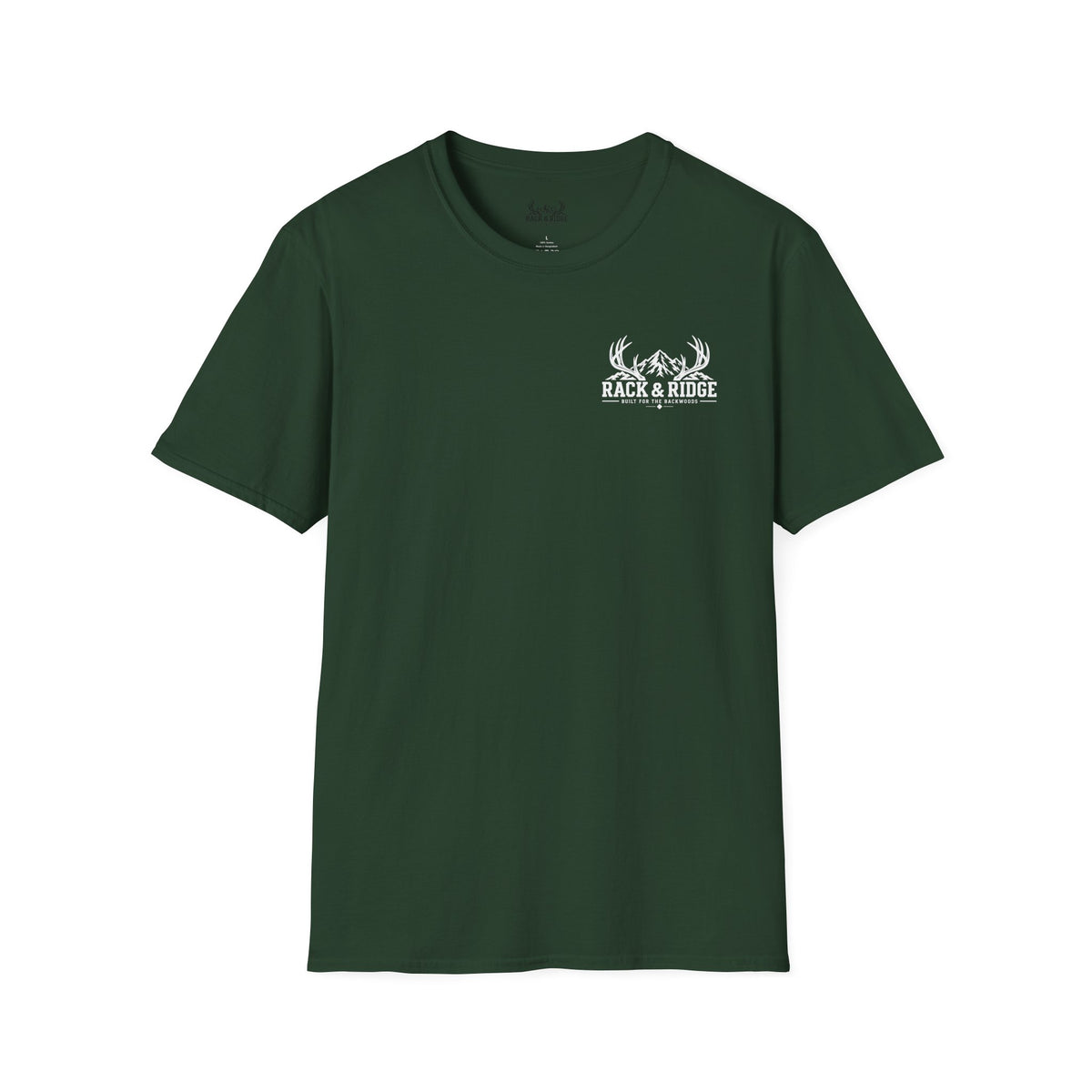 Rack & Ridge Antler Logo T‑Shirt — Outdoor Hunting Graphic Tee