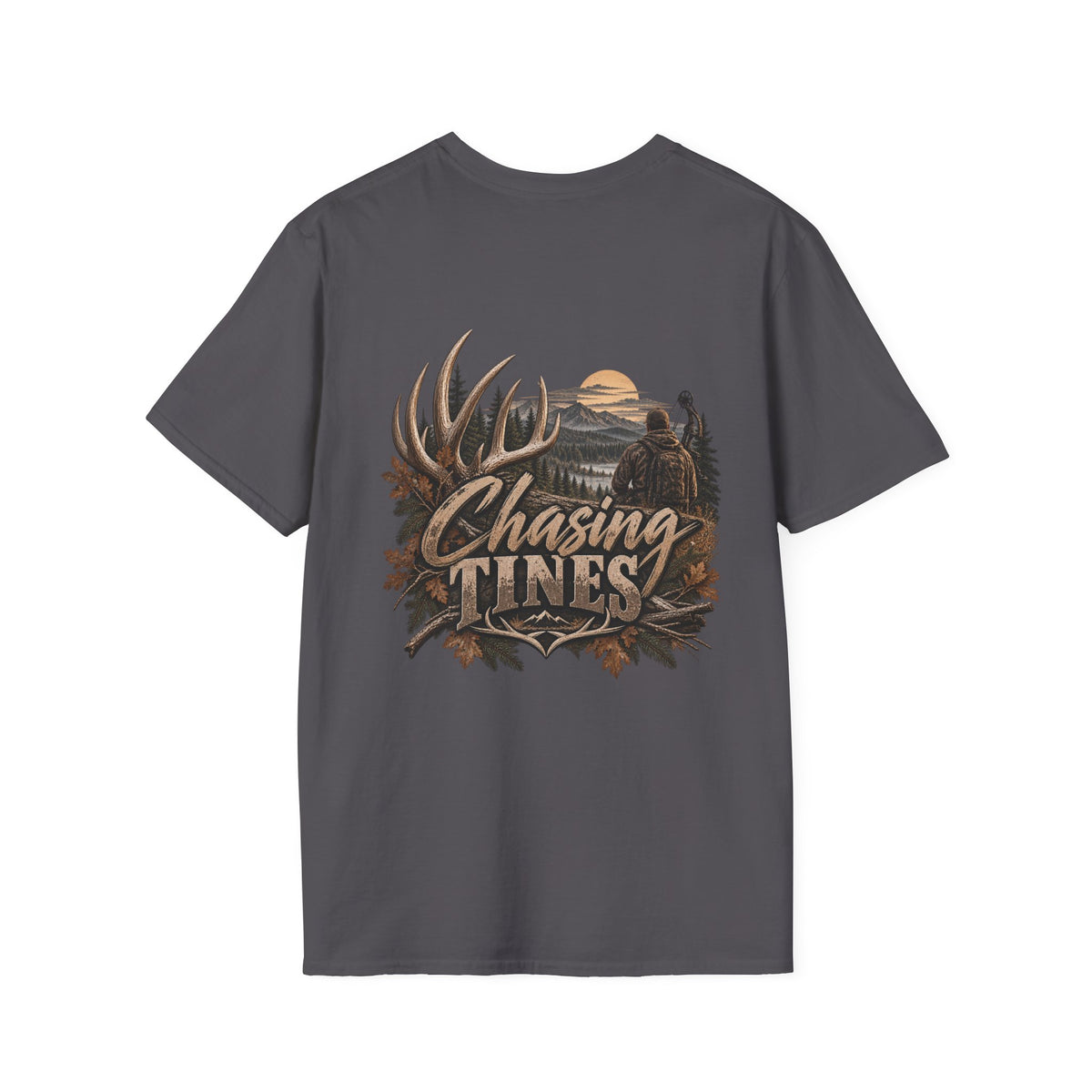 Rack & Ridge Hunting Logo T-Shirt — Outdoorsman Deer Antler Tee