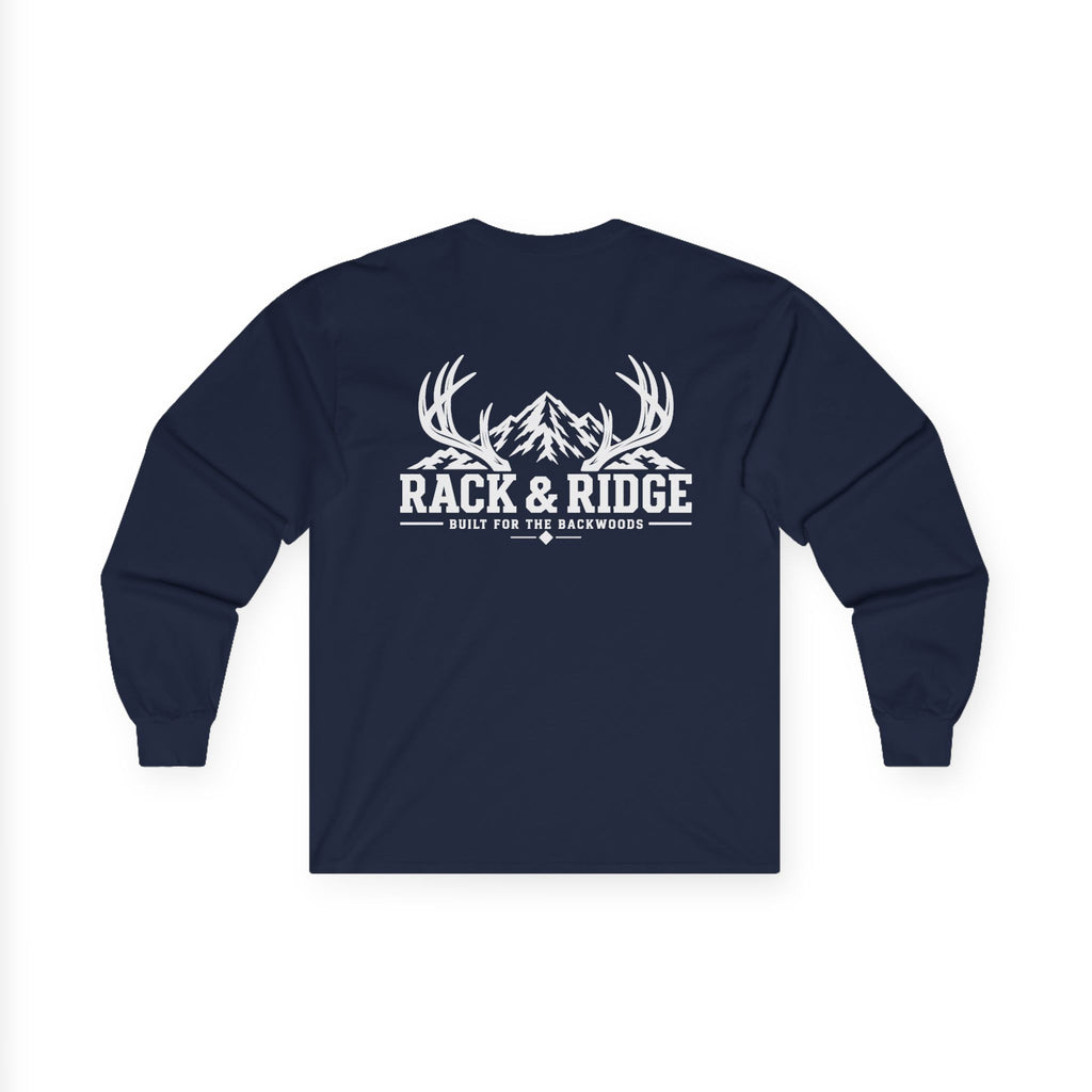 Rack & Ridge Deer Antler Long Sleeve Tee — Outdoor Hunting Crew Shirt