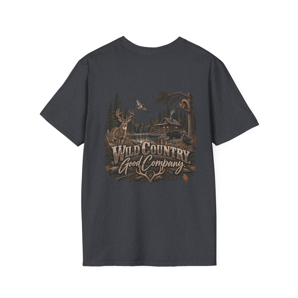 Rack & Ridge Outdoor Logo T‑Shirt — Hunting Antler Mountain Tee