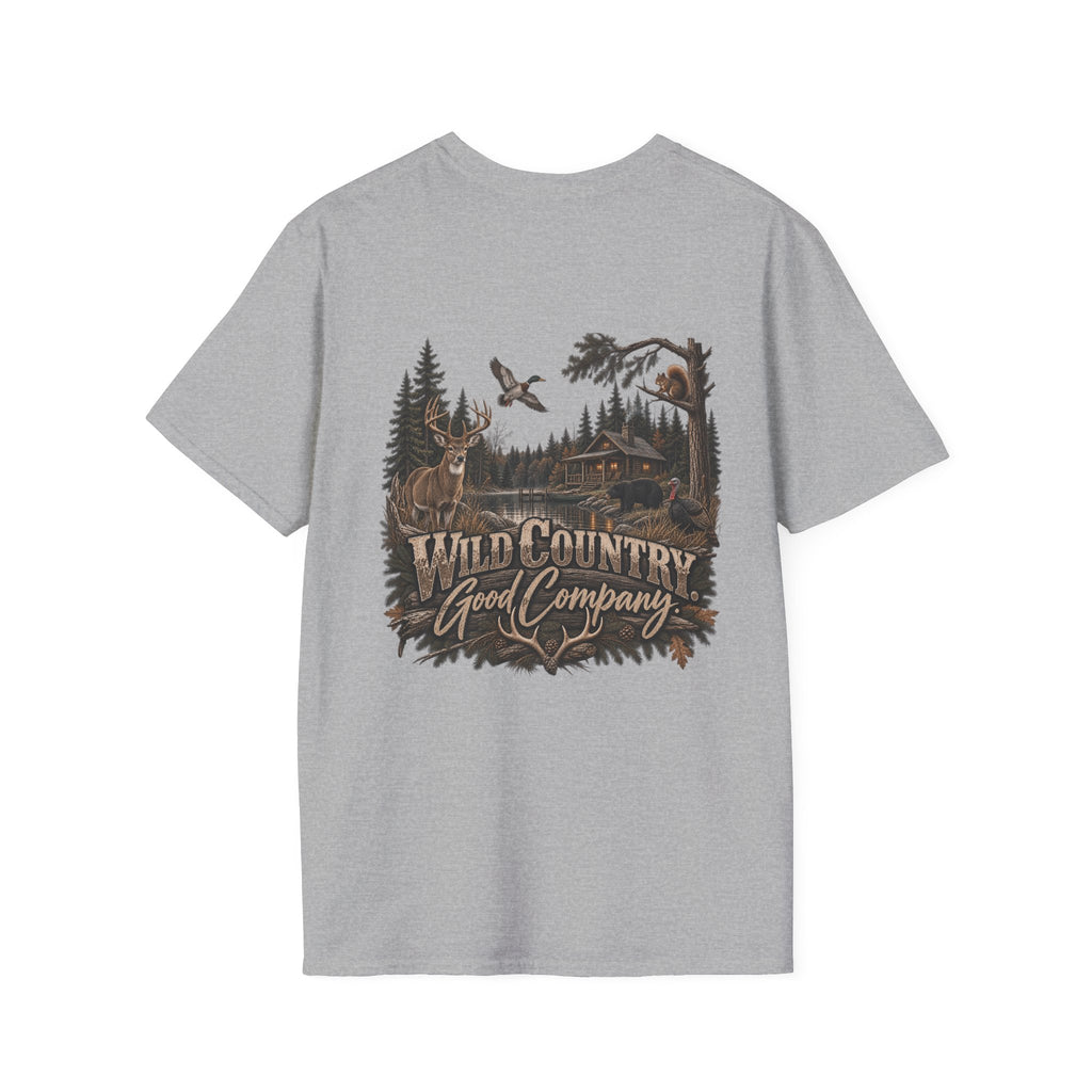 Rack & Ridge Outdoor Logo T‑Shirt — Hunting Antler Mountain Tee