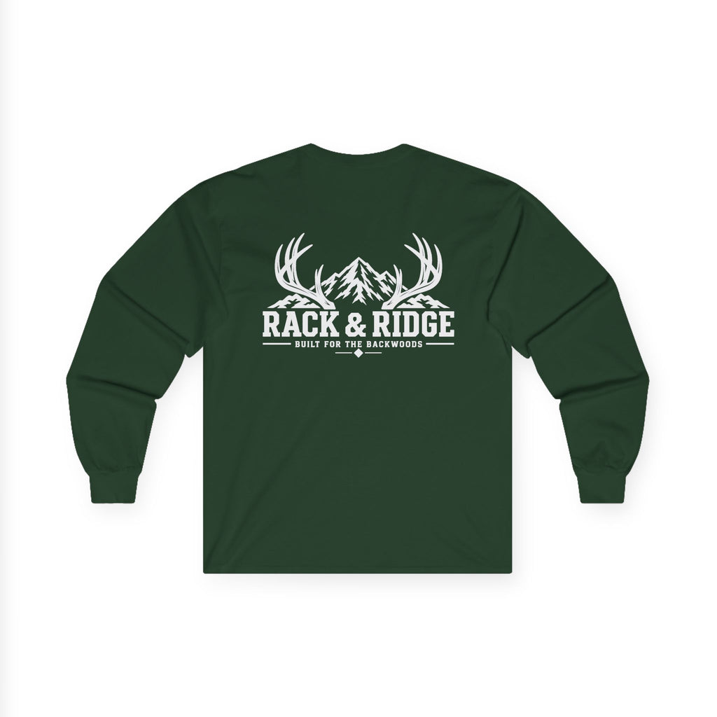 Rack & Ridge Deer Antler Long Sleeve Tee — Outdoor Hunting Crew Shirt