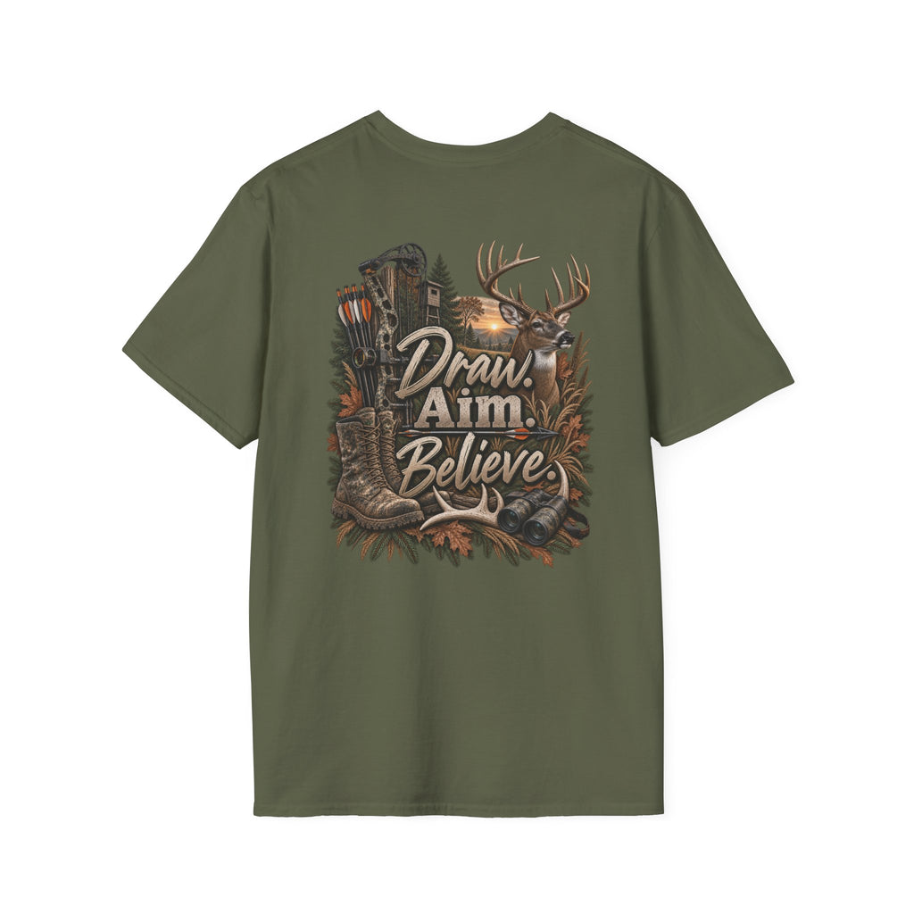 Rack & Ridge Antler Logo T‑Shirt — Rustic Outdoor Hunting Tee