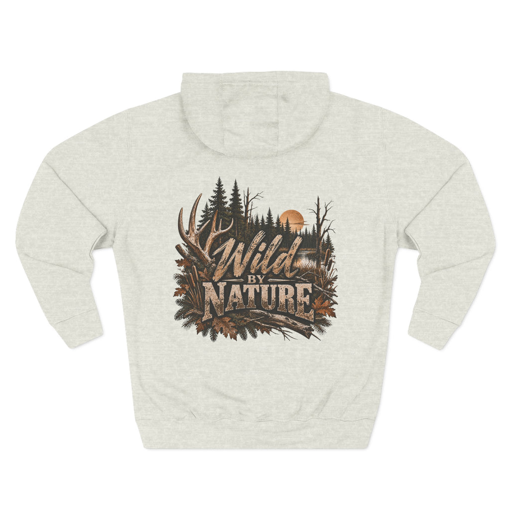 Wild By Nature Hoodie — Outdoor Hunting Deer Forest Graphic