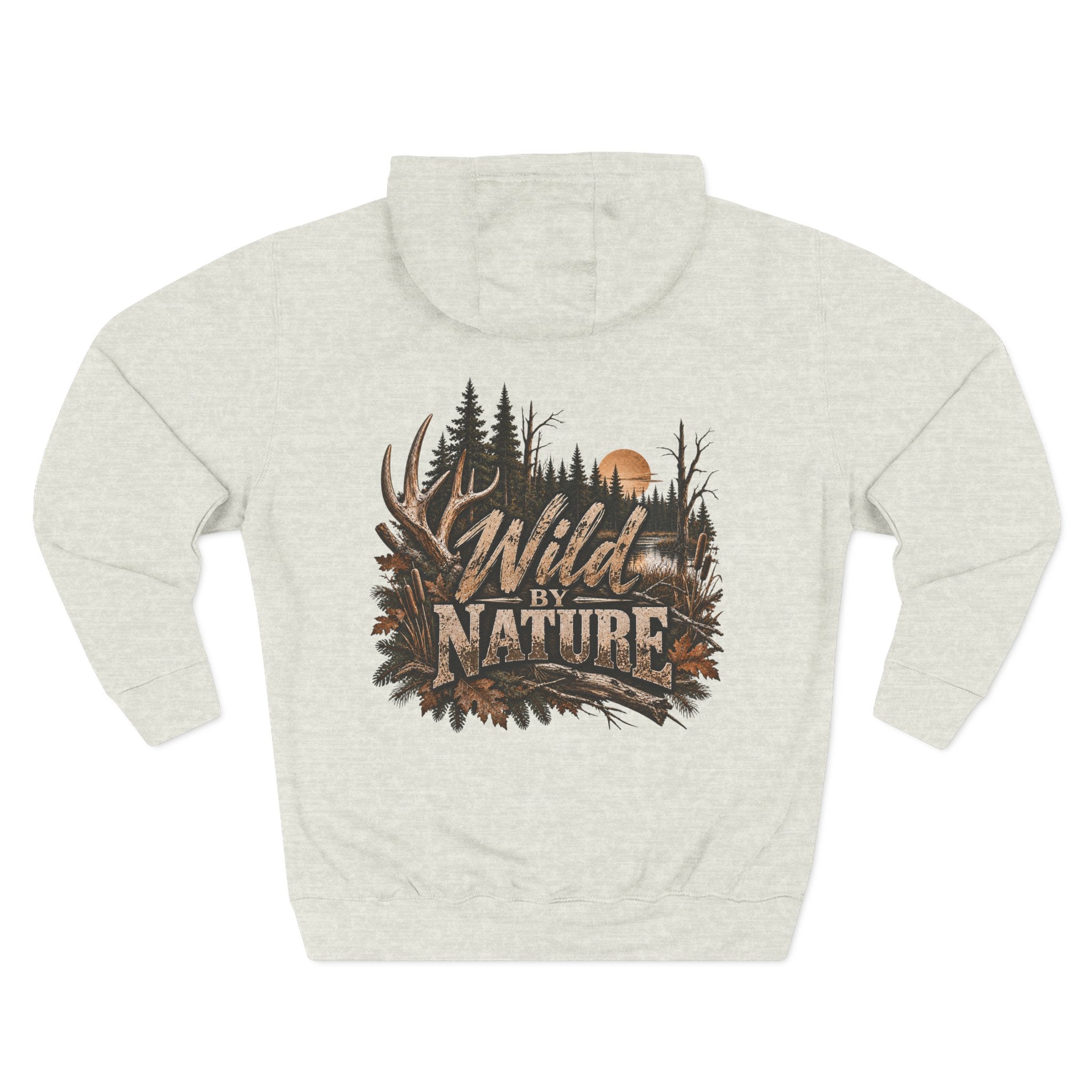 Wild By Nature Hoodie — Outdoor Hunting Deer Forest Graphic