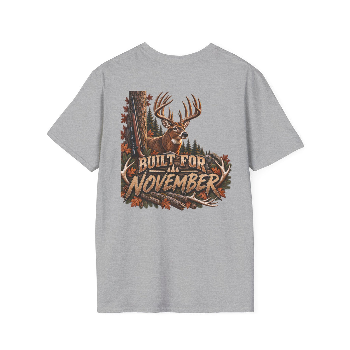 Rack & Ridge Antler Logo T‑Shirt — Outdoorsy Hunting Lodge Tee