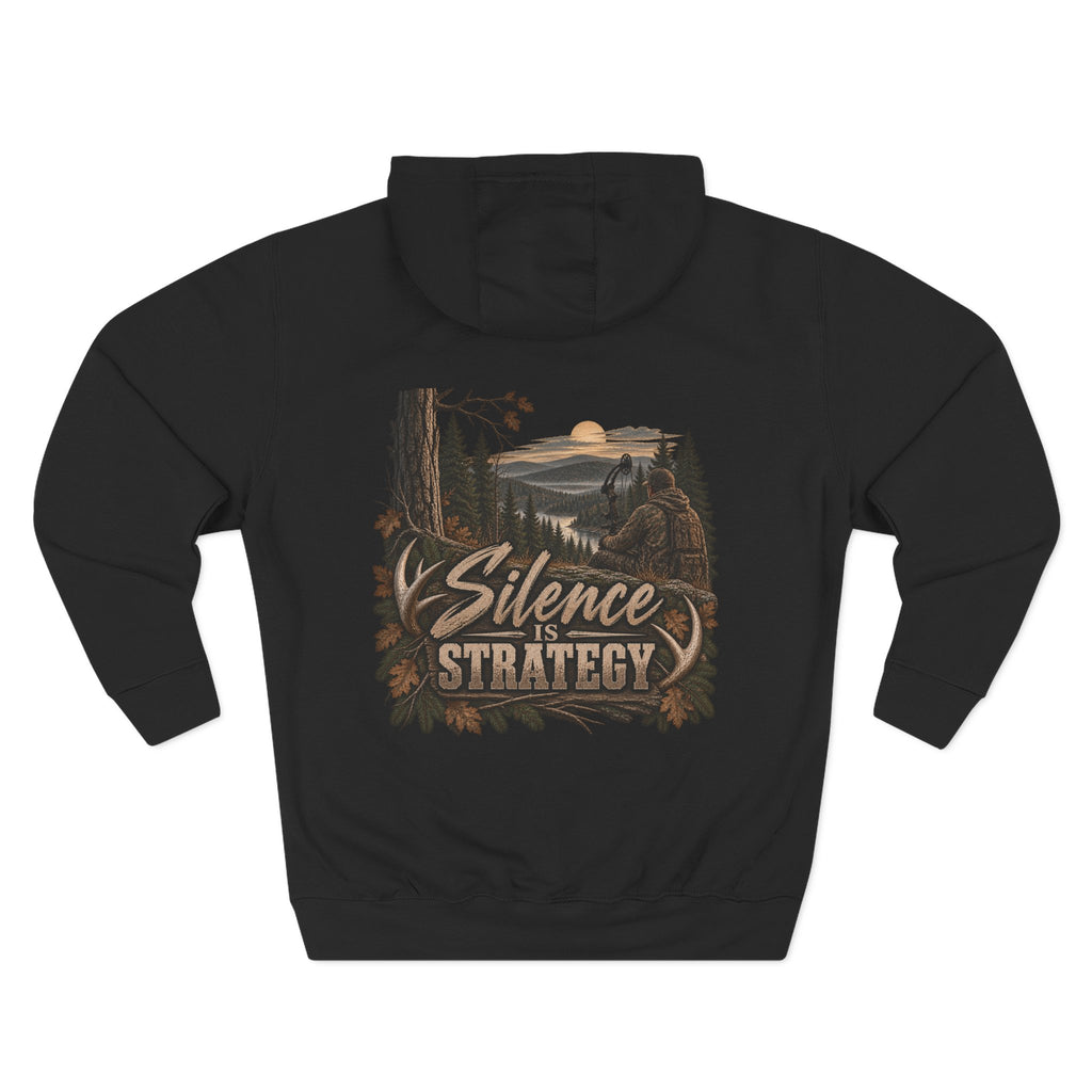 Silence Is Strategy Hoodie — Outdoorsy Rustic Graphic Pullover
