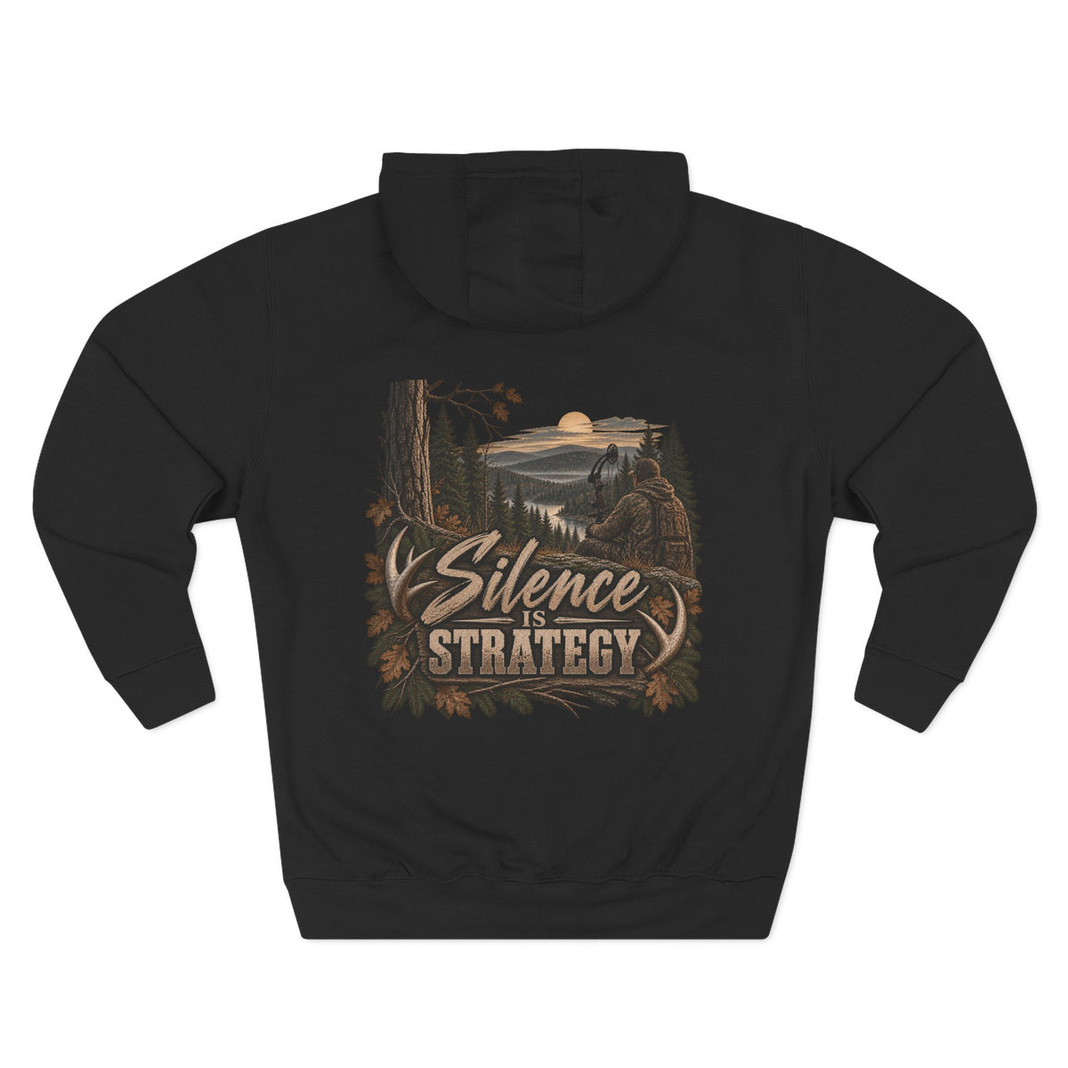 Silence Is Strategy Hoodie — Outdoorsy Rustic Graphic Pullover