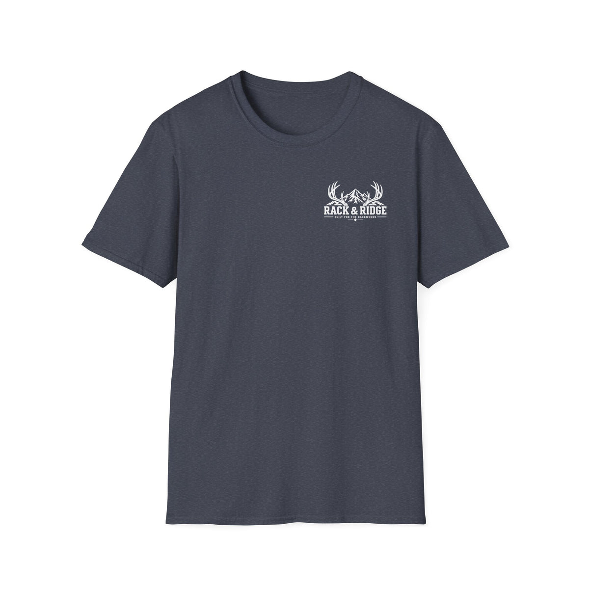 Rack & Ridge Outdoor Logo T‑Shirt — Hunting Antler Mountain Tee