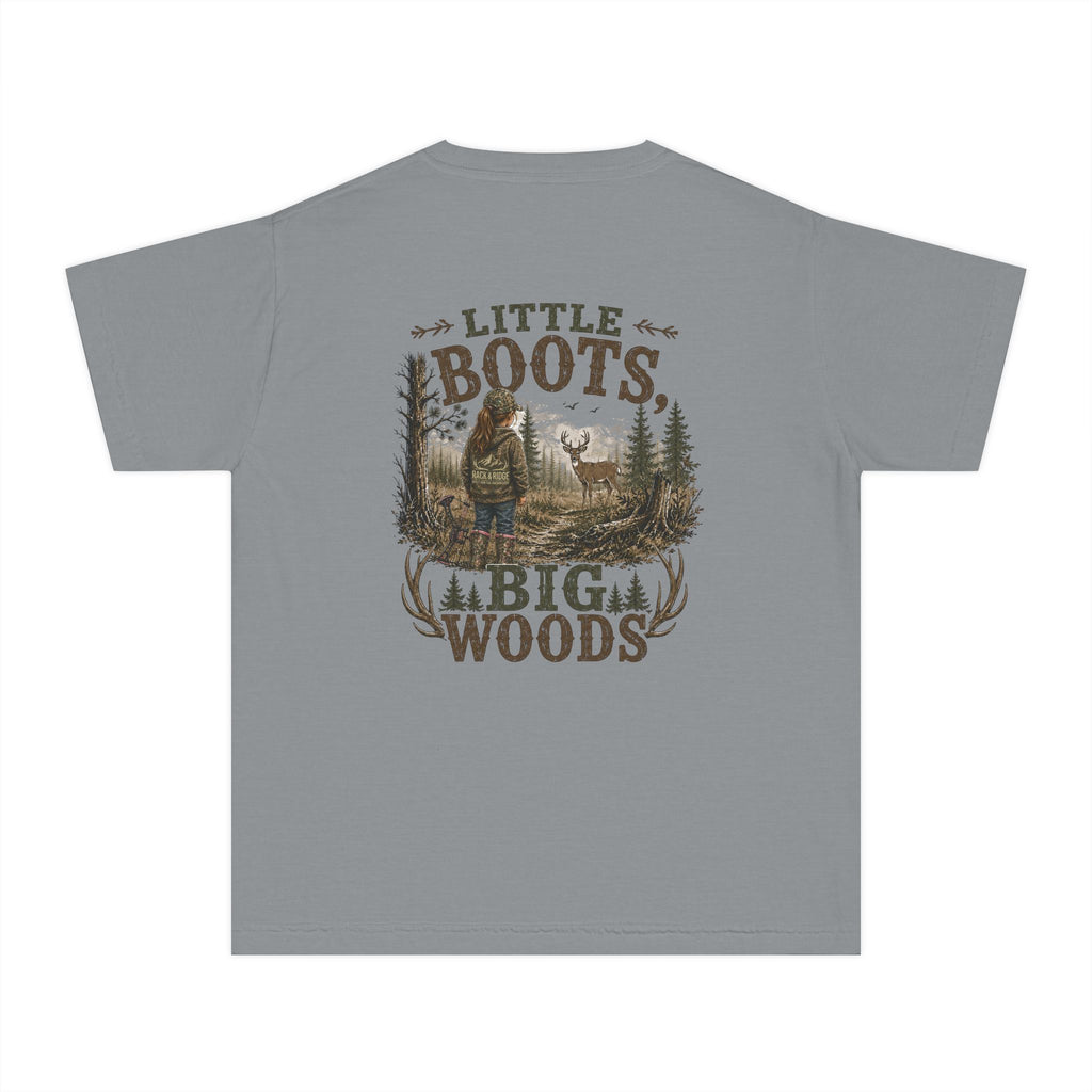 RACK & RIDGE Little Boots, Big Woods Youth Girls' Woodland T-Shirt