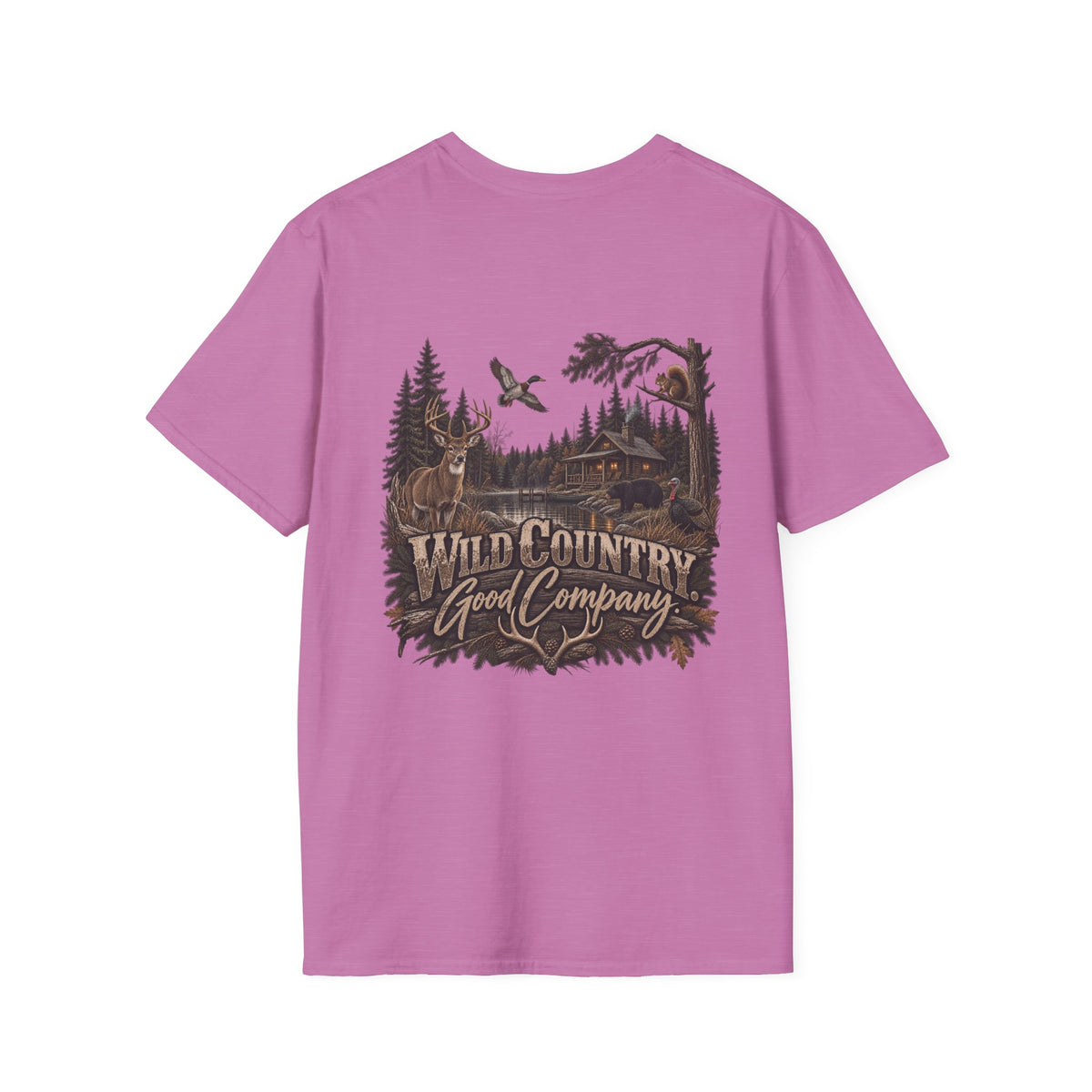 Rack & Ridge Outdoor Logo T‑Shirt — Hunting Antler Mountain Tee
