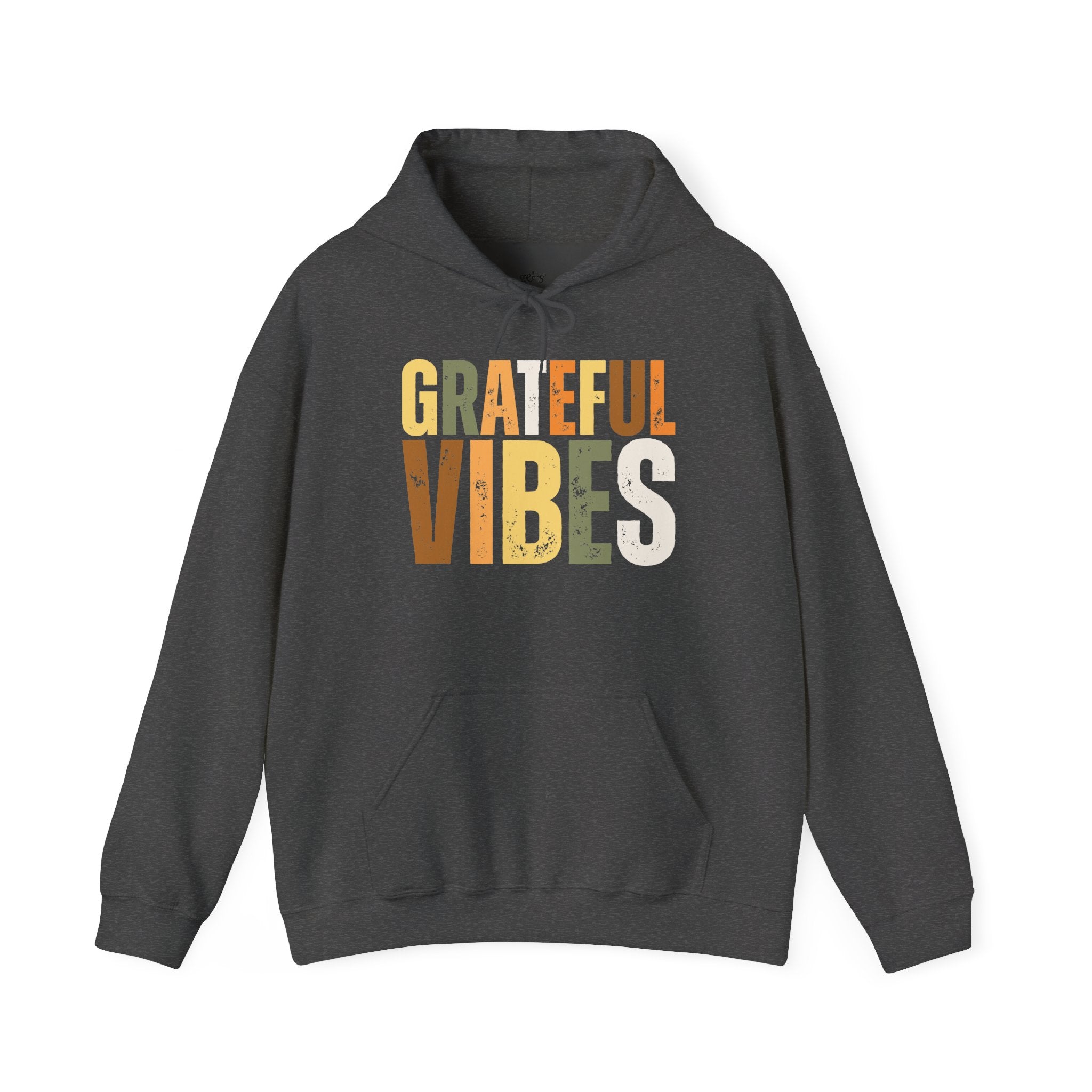 Grateful Vibes Hoodie — Retro Earth Tone Gratitude Pullover