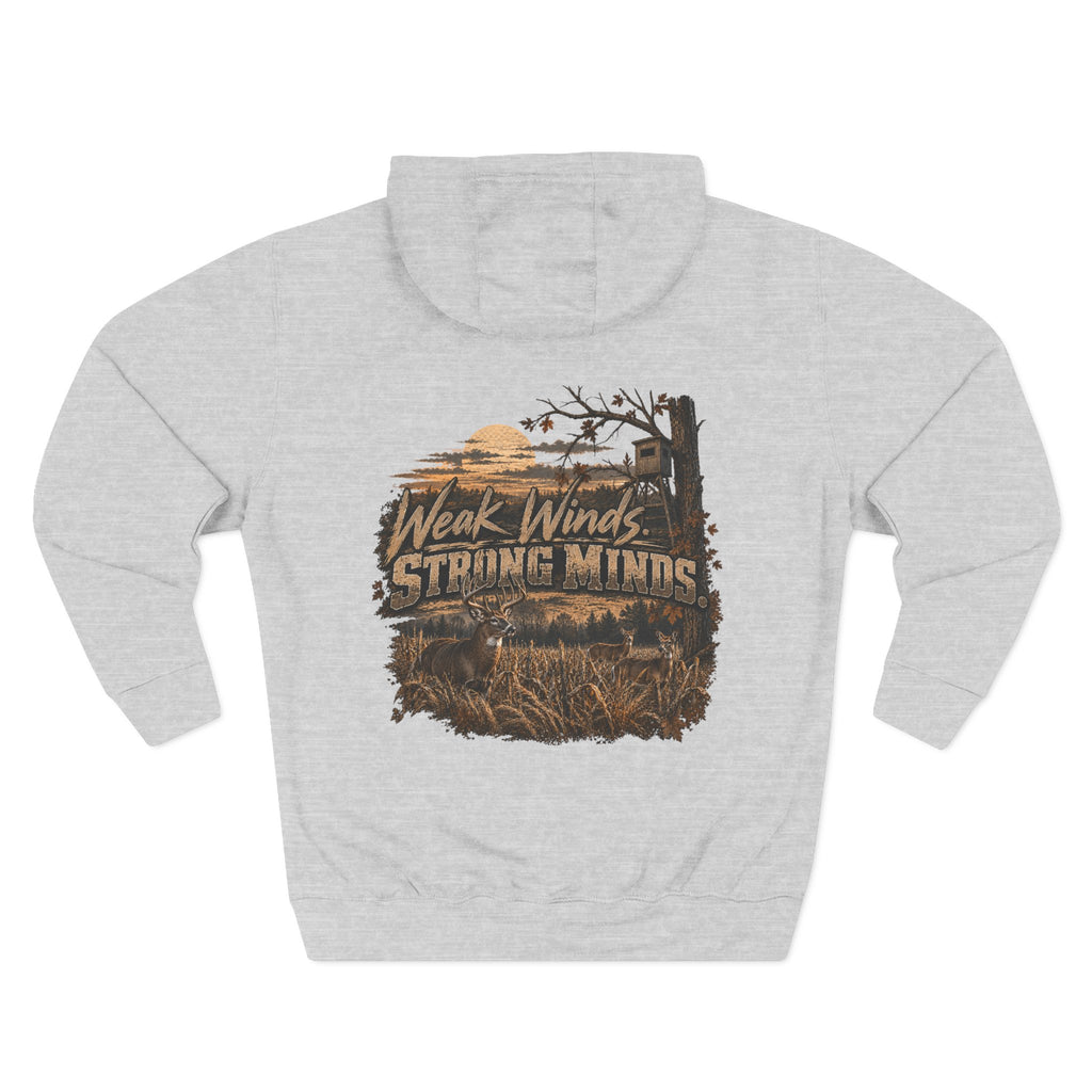 Hoodie - "Weak Winds, Strong Minds" Outdoor Hunting Graphic Pullover