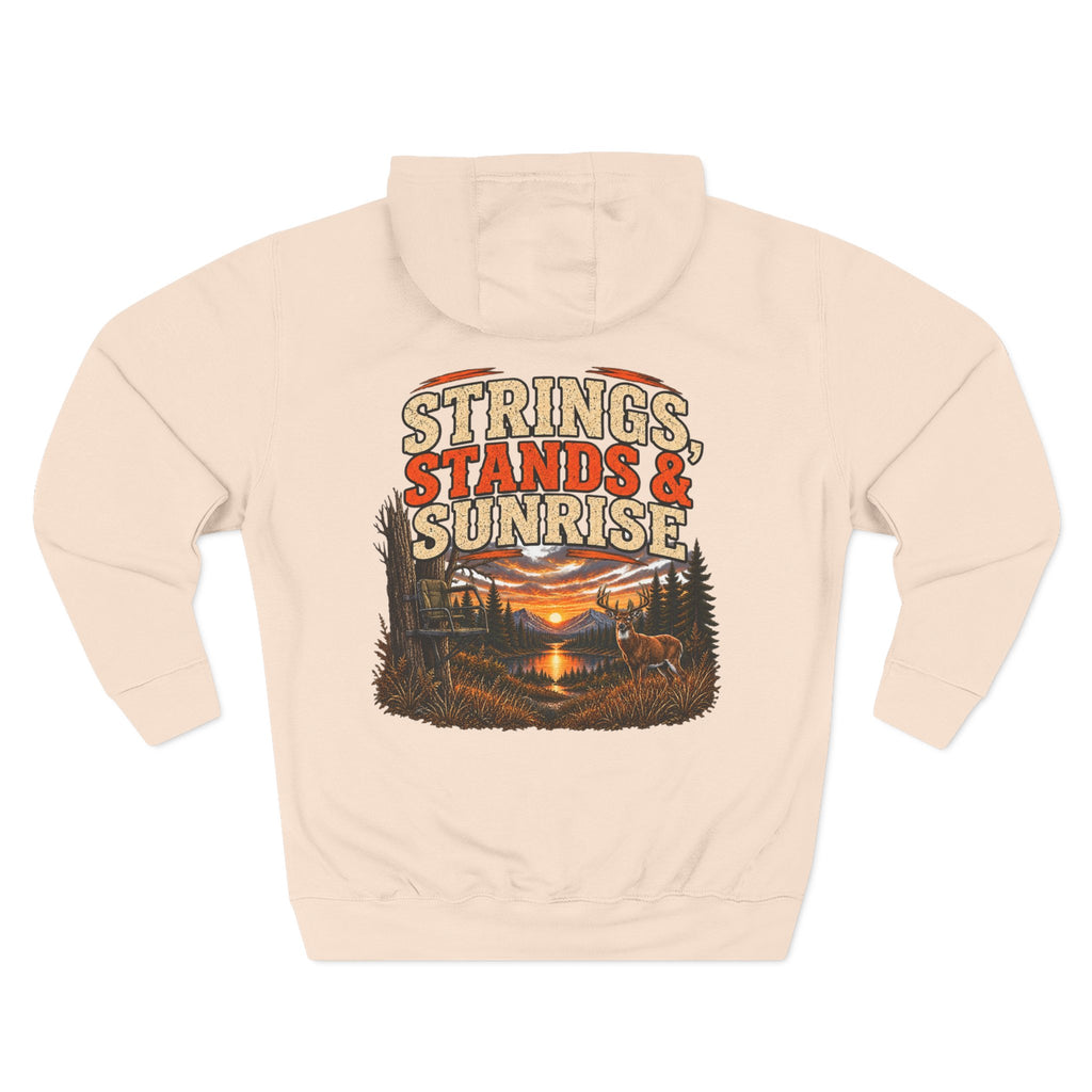 Strings, Stands & Sunrise Hoodie — Hunting Sunrise Graphic Fleece Hoodie