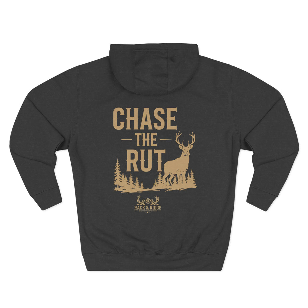 "Chase the Rut" | Rack & Ridge Hoodie — Tan