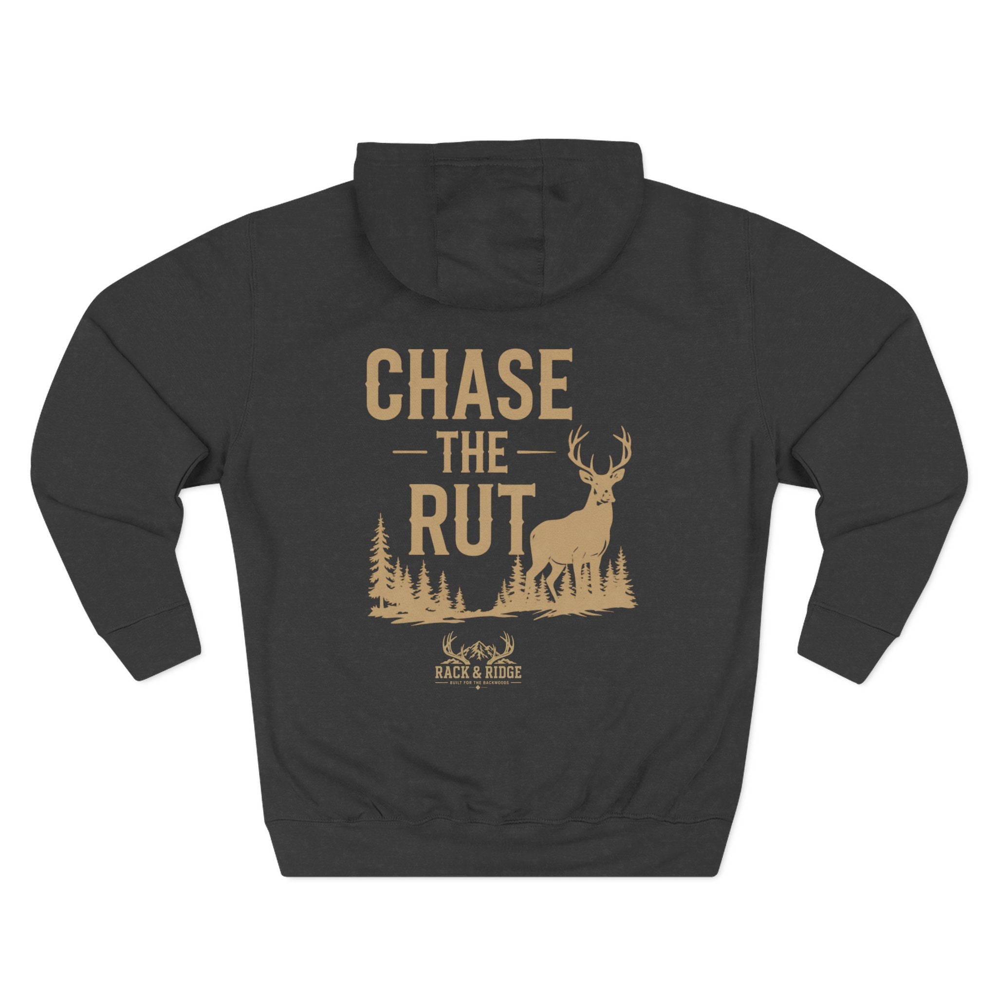 "Chase the Rut" | Rack & Ridge Hoodie — Tan