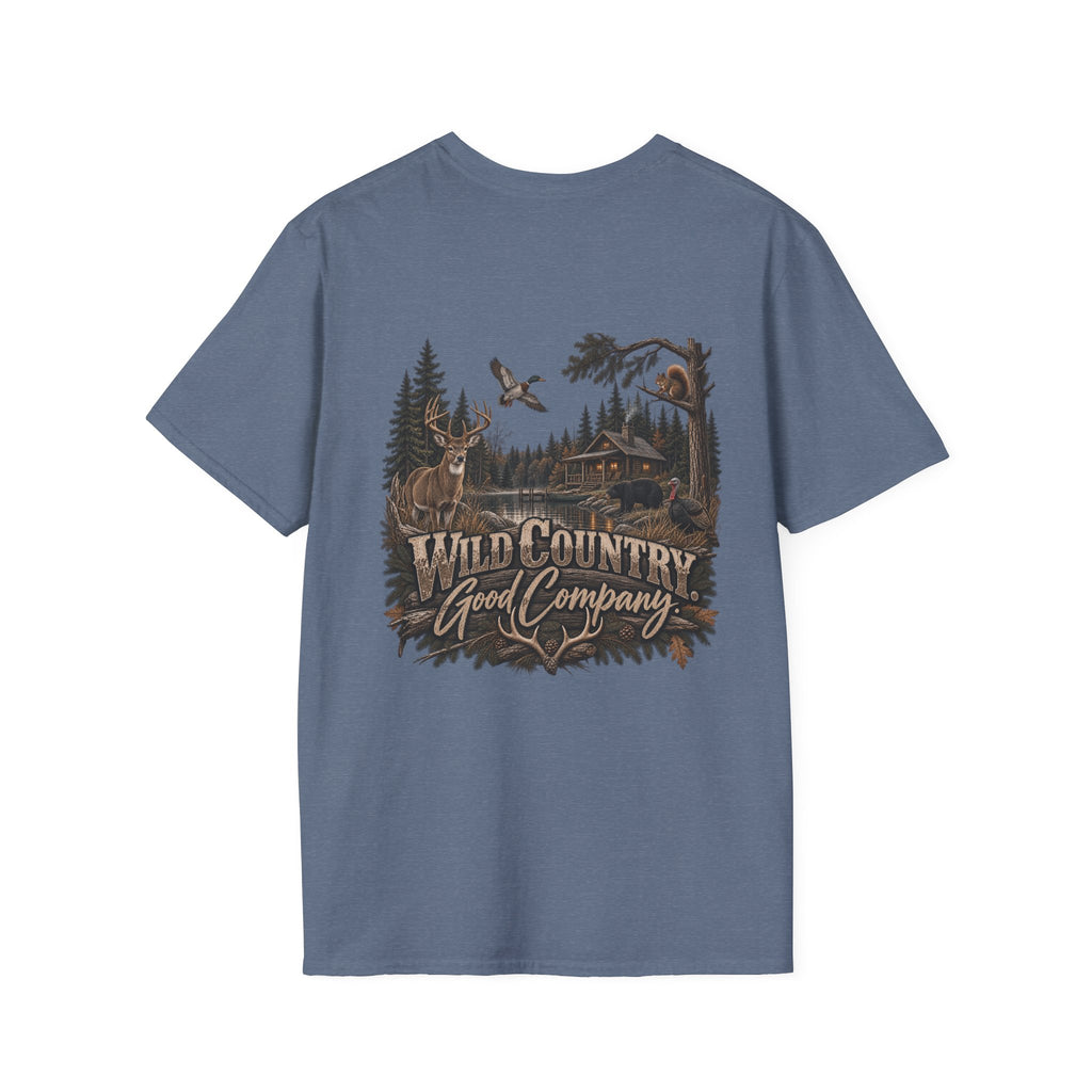 Rack & Ridge Outdoor Logo T‑Shirt — Hunting Antler Mountain Tee