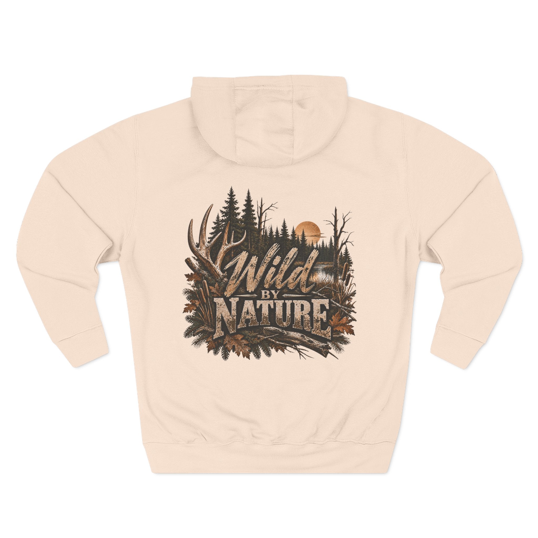 Wild By Nature Hoodie — Outdoor Hunting Deer Forest Graphic