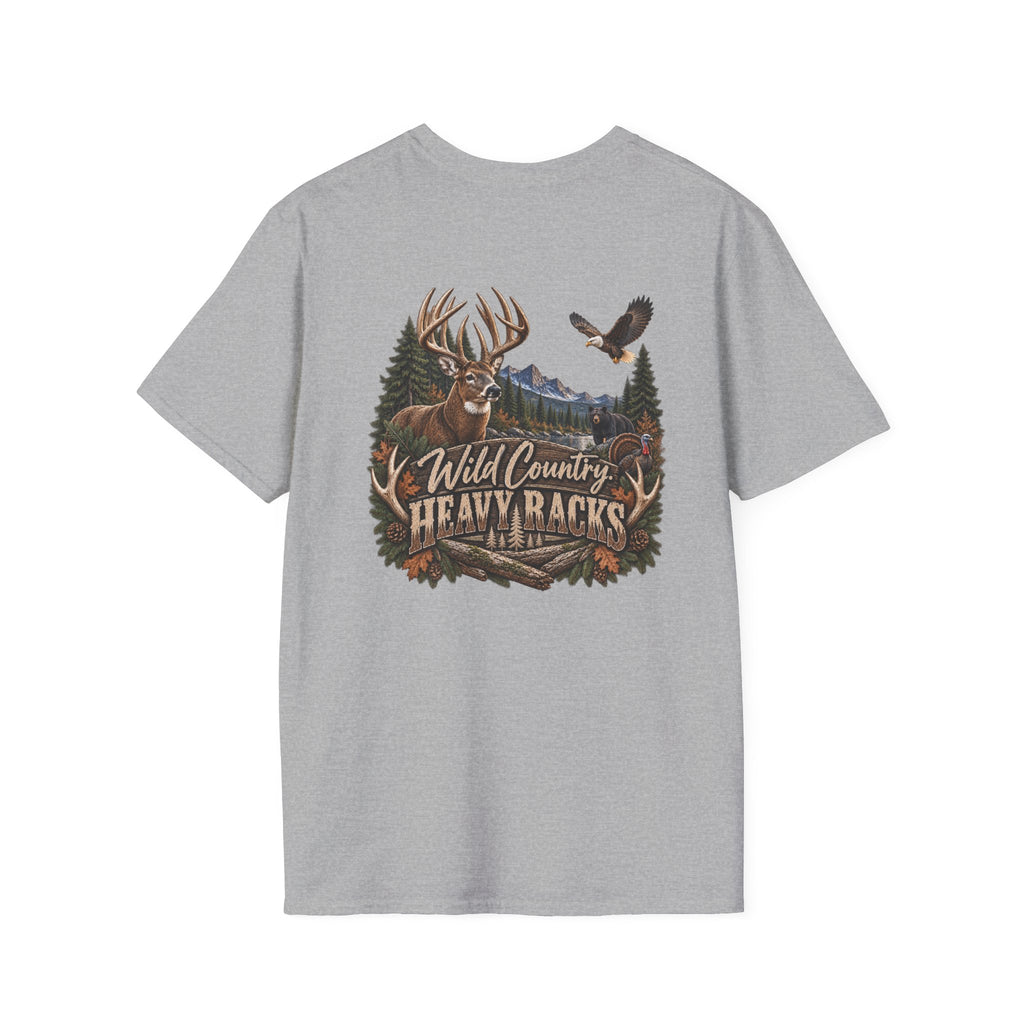 Rack & Ridge Antler Logo T‑Shirt — Outdoor Hunting Graphic Tee