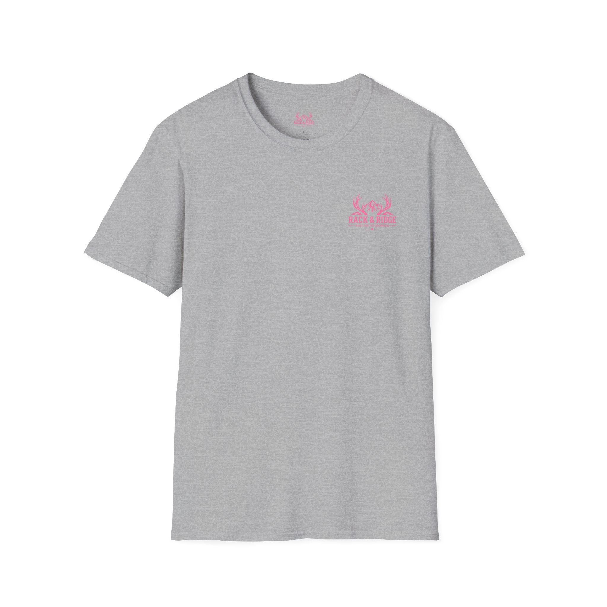 Rack & Ridge Antler Logo Tee — Casual Outdoorsy White T-Shirt