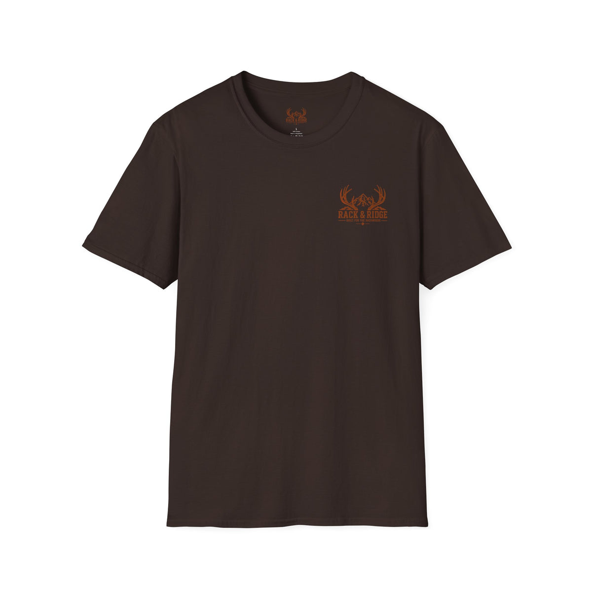 Rack & Ridge Hunting T-Shirt — Rustic Antler Logo Tee for Outdoorsmen