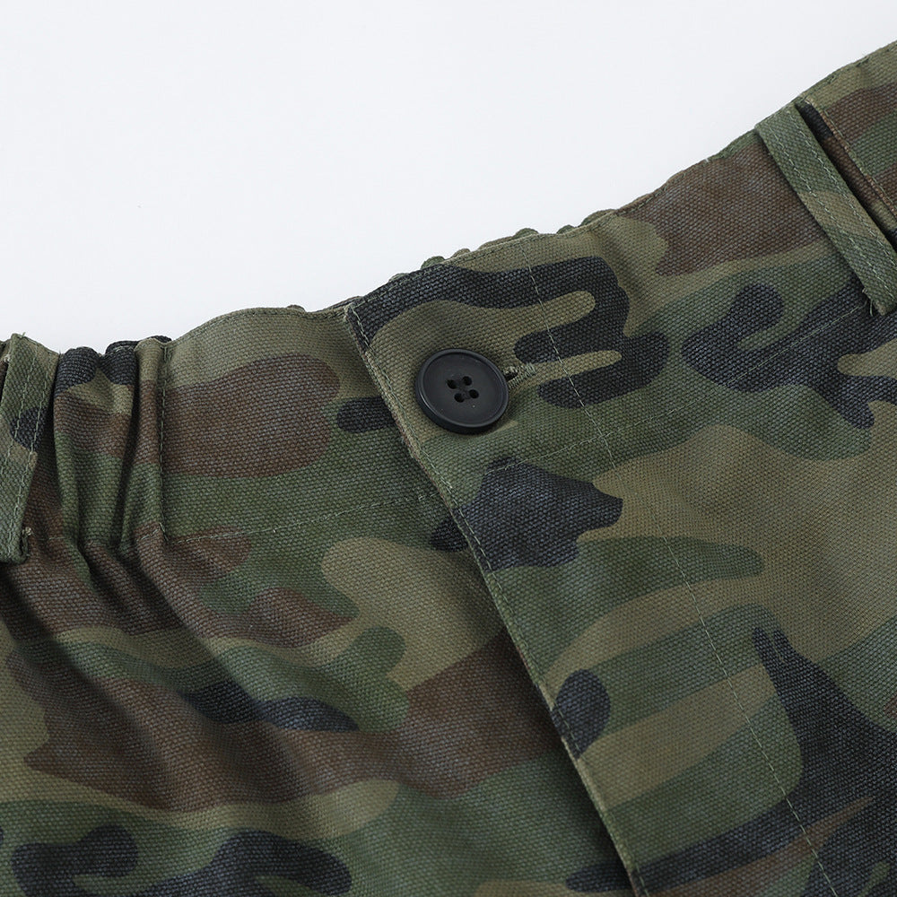 Men's Camouflage Cargo Pants – Loose Fit Cotton Camo Trousers