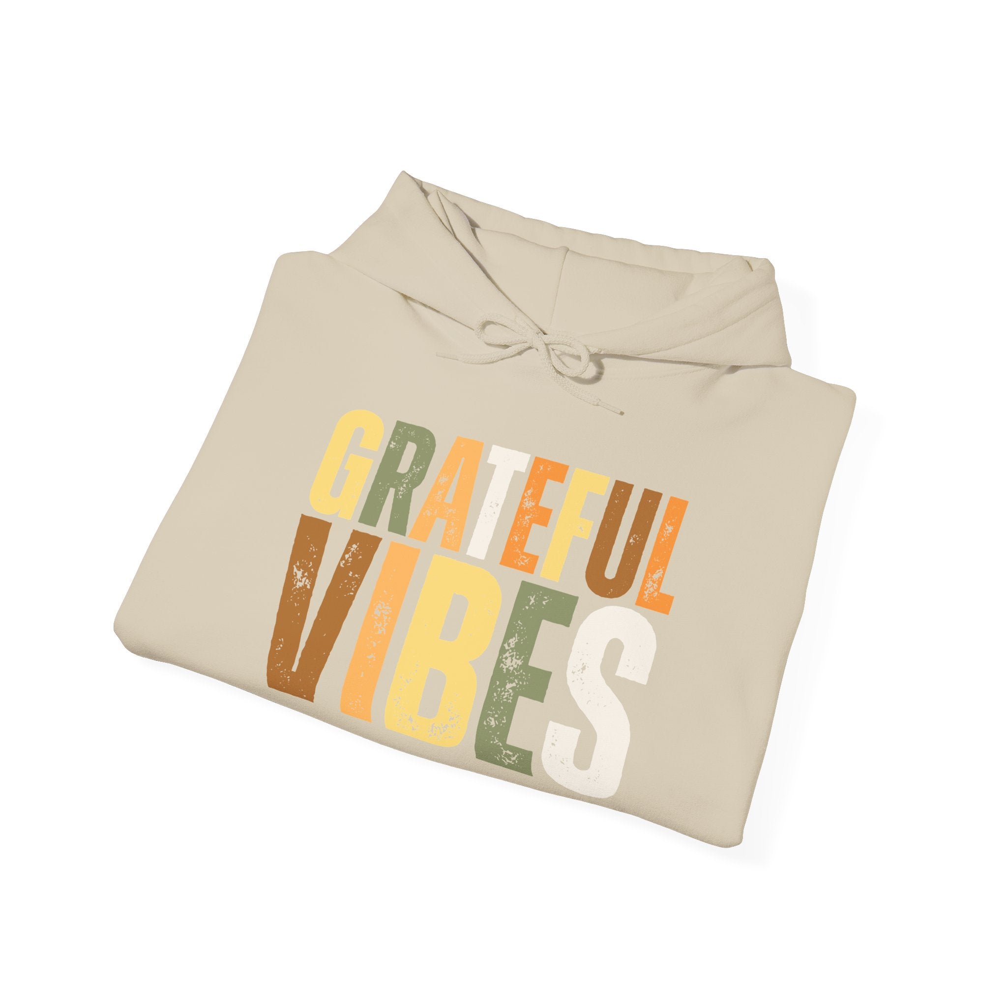 Grateful Vibes Hoodie — Retro Earth Tone Gratitude Pullover