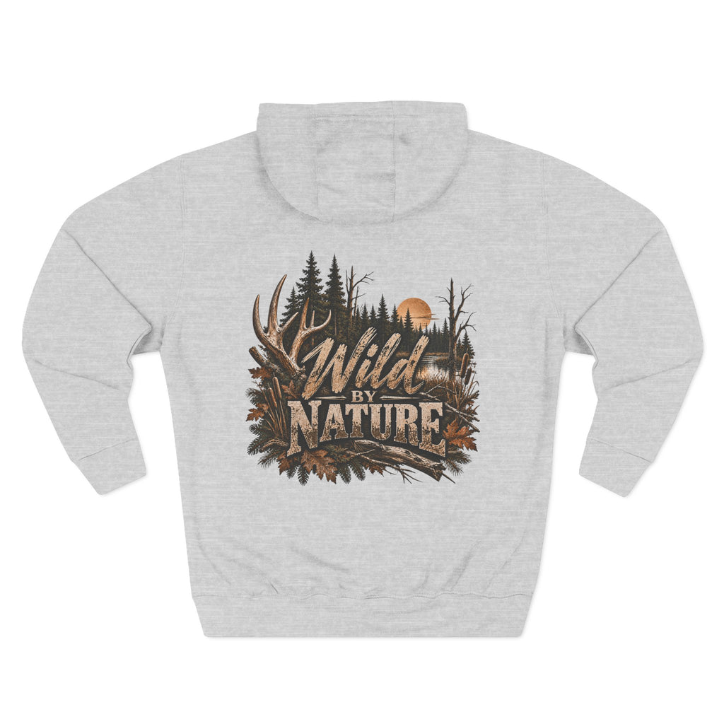 Wild By Nature Hoodie — Outdoor Hunting Deer Forest Graphic