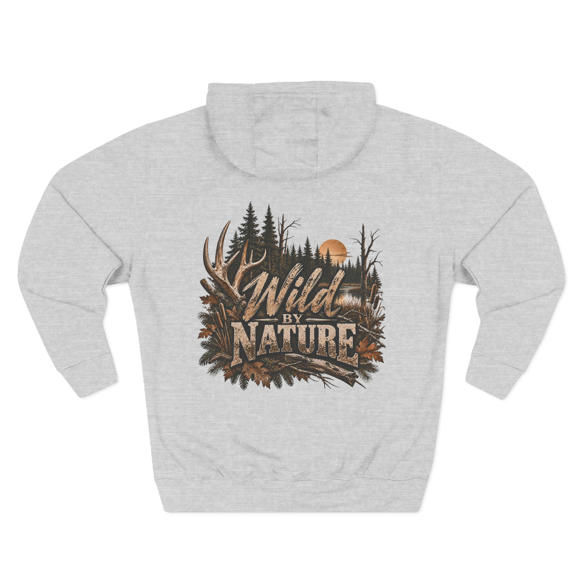 Wild By Nature Hoodie — Outdoor Hunting Deer Forest Graphic