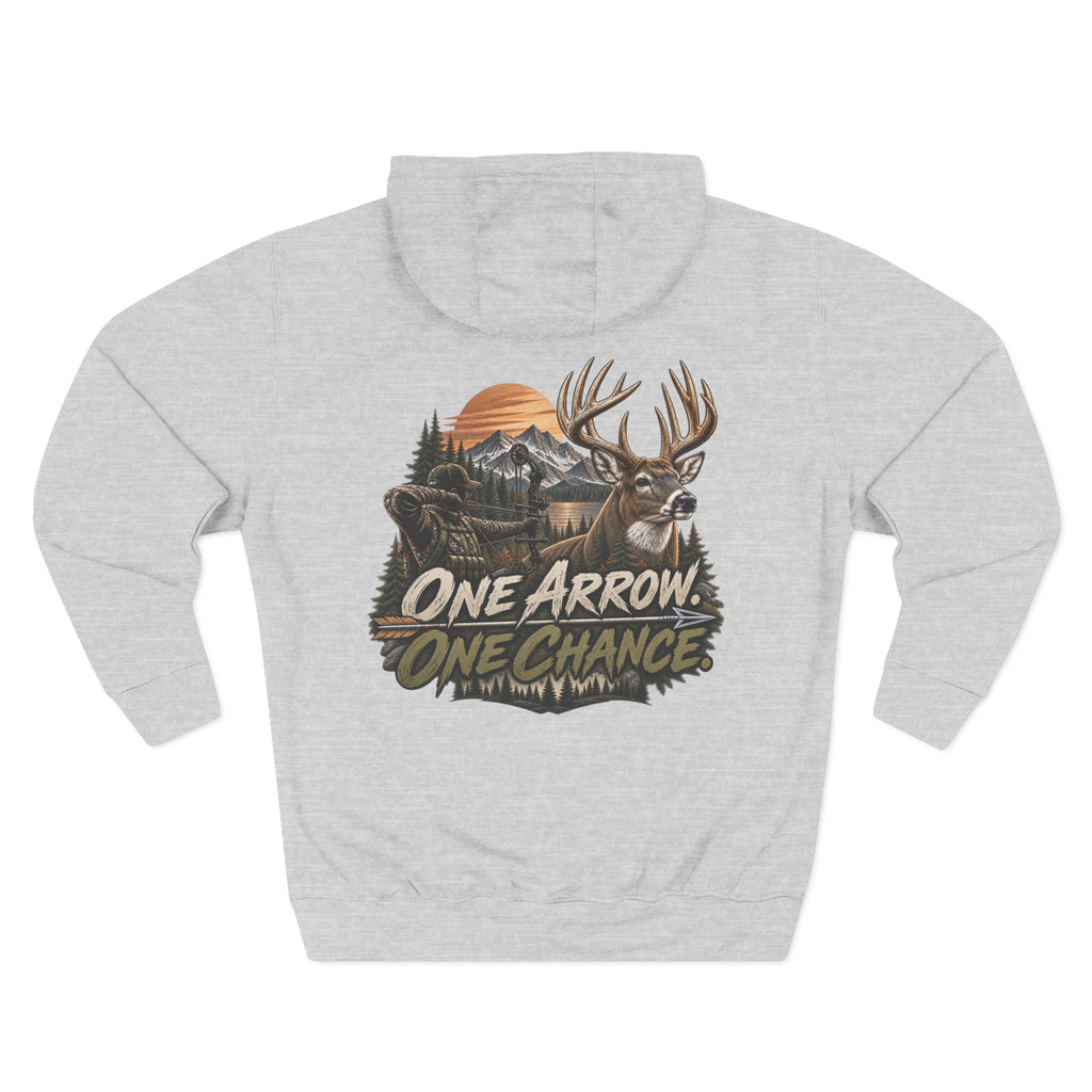One Arrow One Chance Deer Hoodie — Hunting Graphic Fleece Hoodie