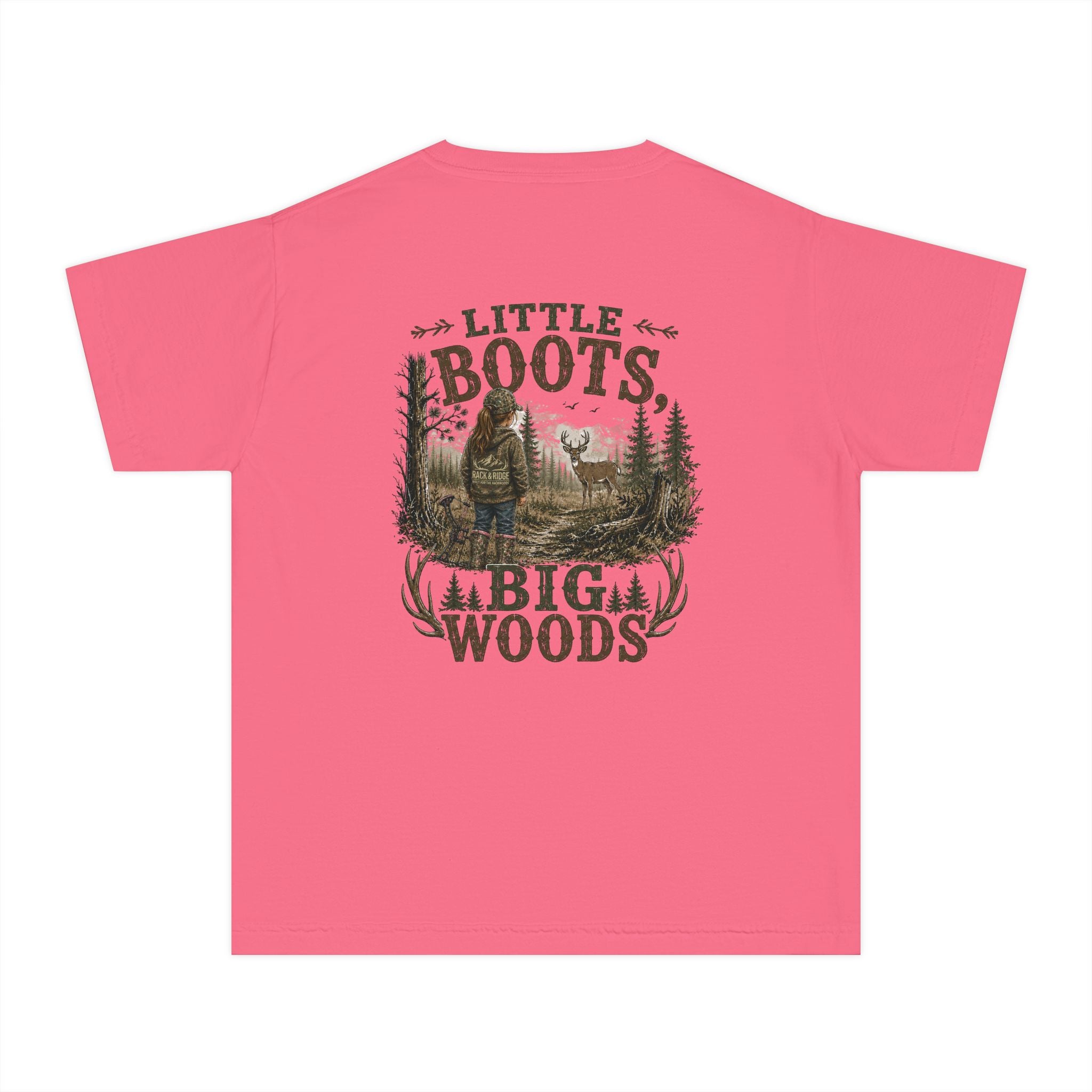 RACK & RIDGE Little Boots, Big Woods Youth Girls' Woodland T-Shirt