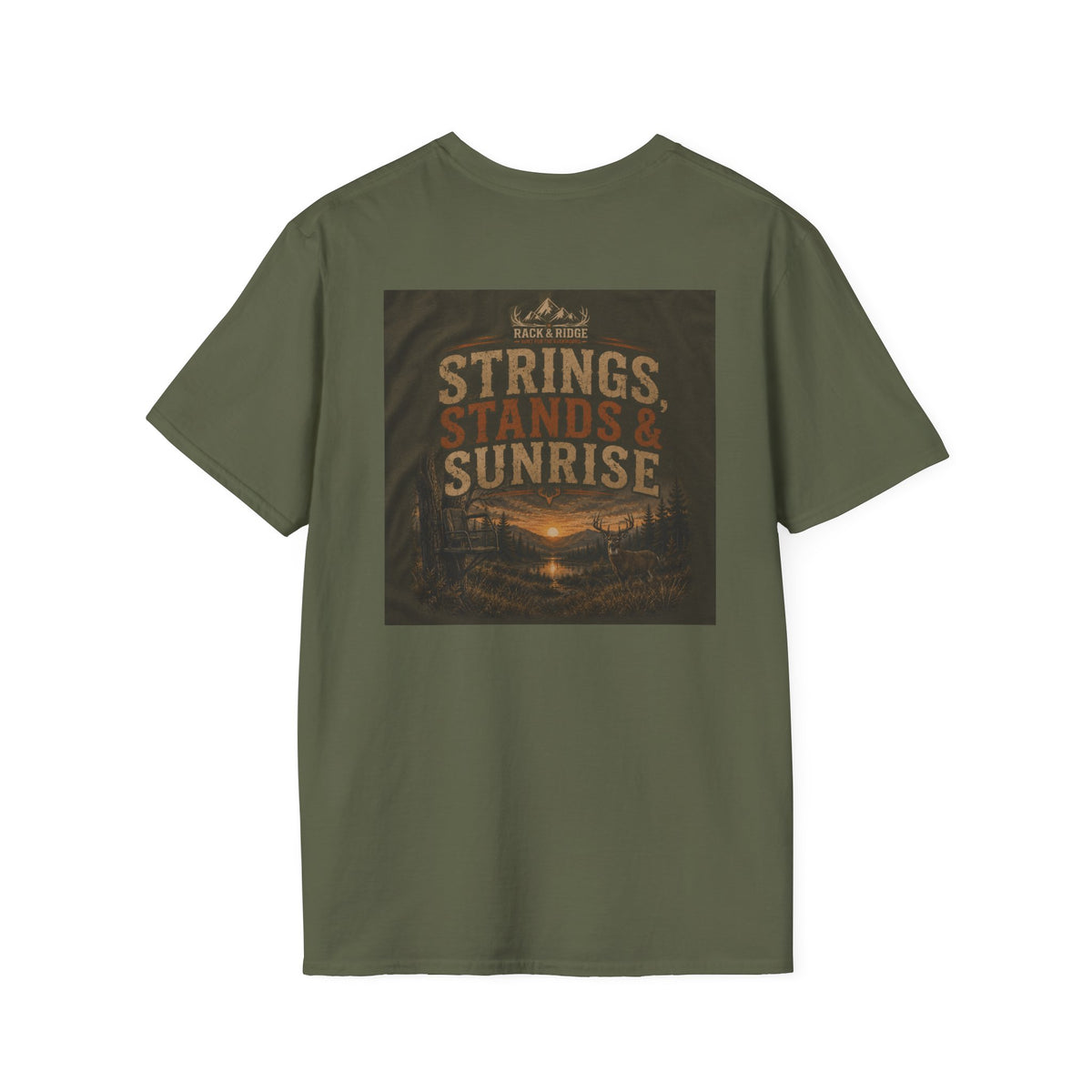 Rack & Ridge | Strings, Stands & Sunrise T-Shirt — Muted Colorway