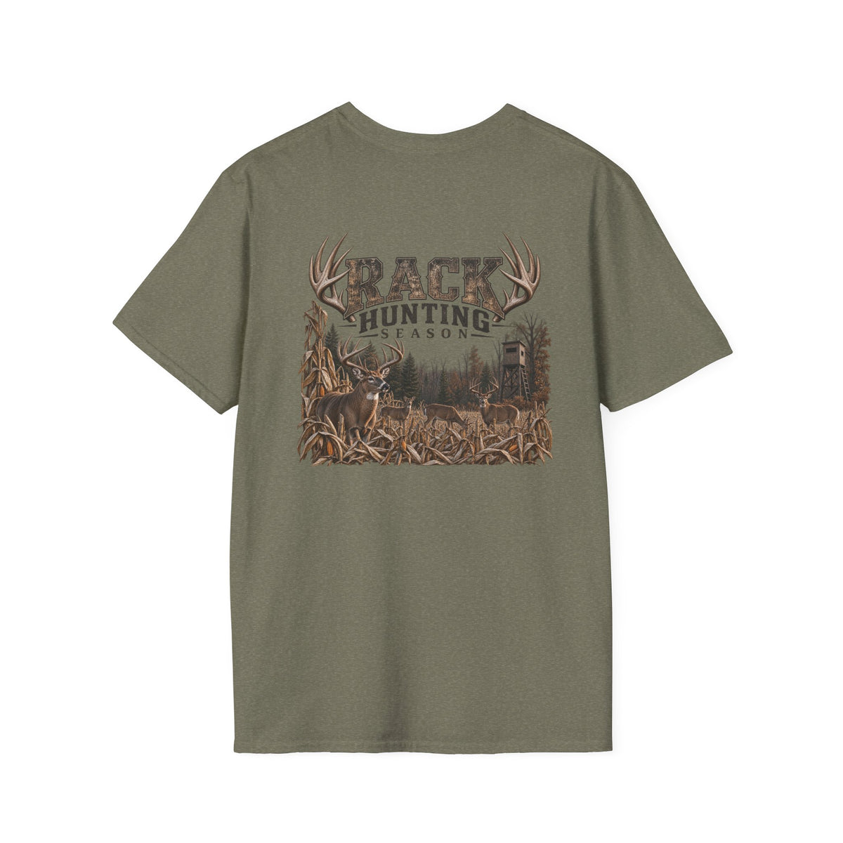Rack & Ridge Deer Antler Logo T-Shirt — Outdoor Hunting Graphic Tee