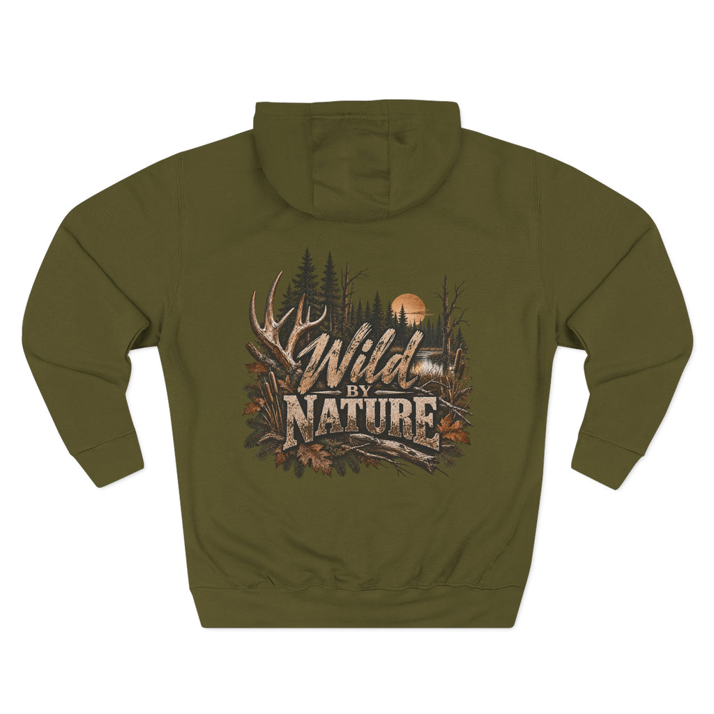 Wild By Nature Hoodie — Outdoor Hunting Deer Forest Graphic