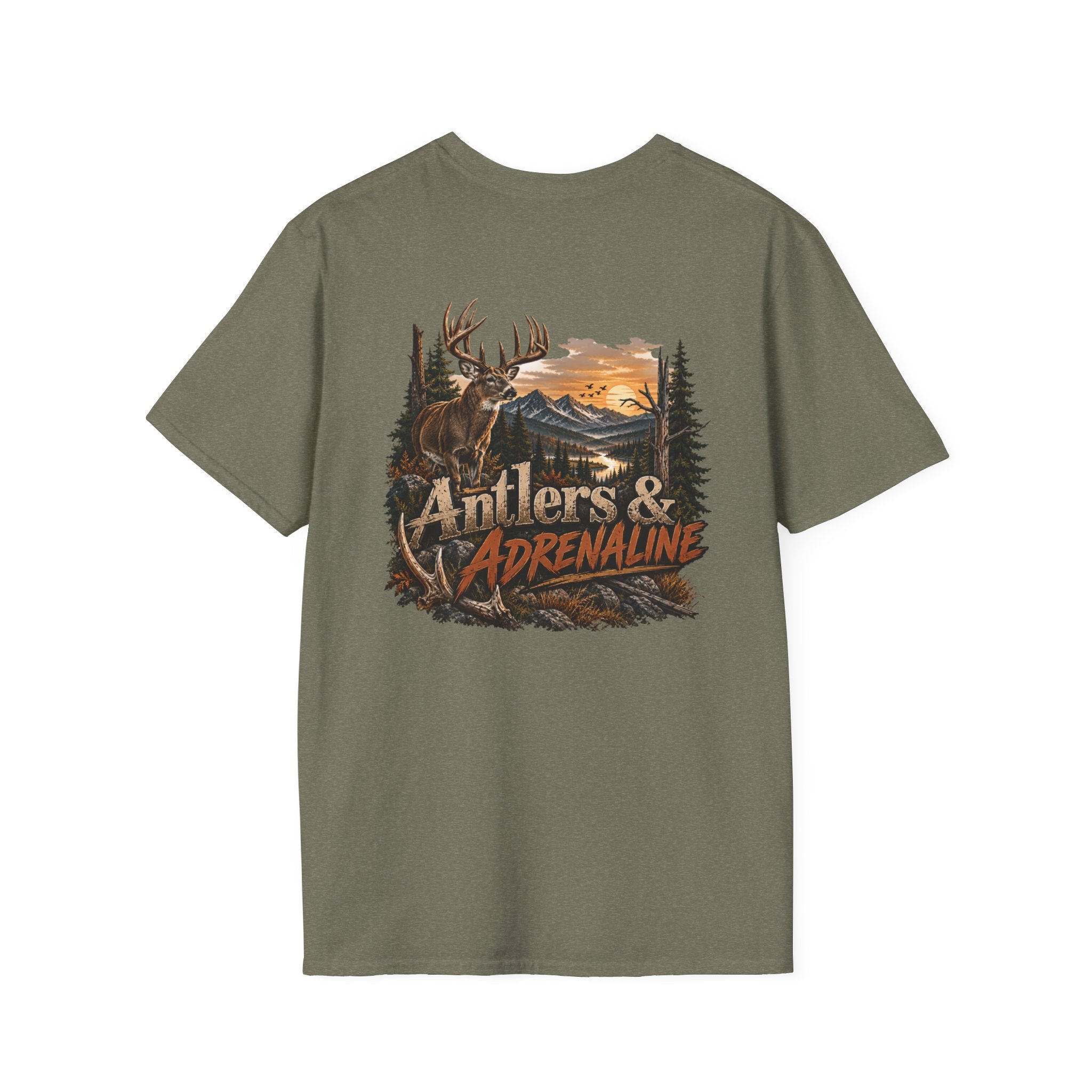 T-Shirt — Rack & Ridge Antler Logo Casual Outdoor Tee