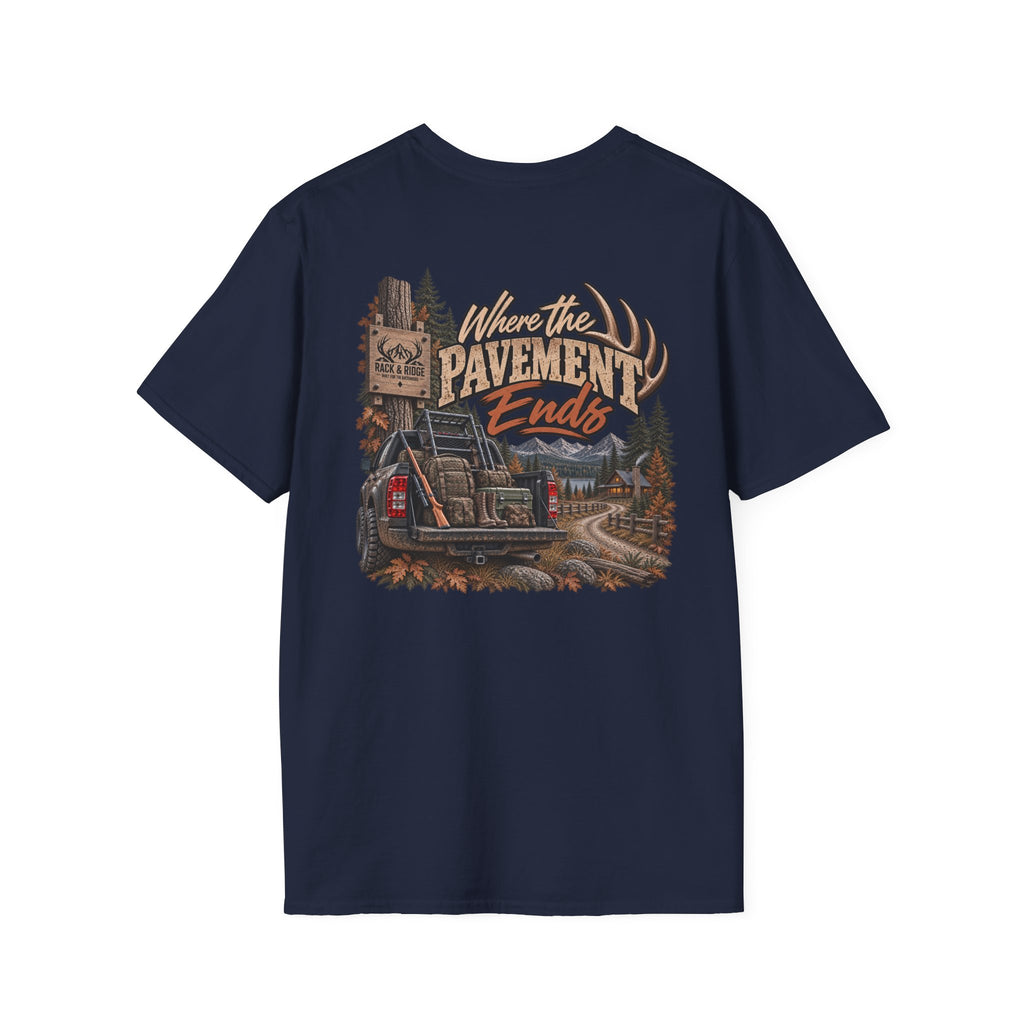 Rack & Ridge Hunting T-Shirt — Rustic Antler Logo Tee for Outdoorsmen