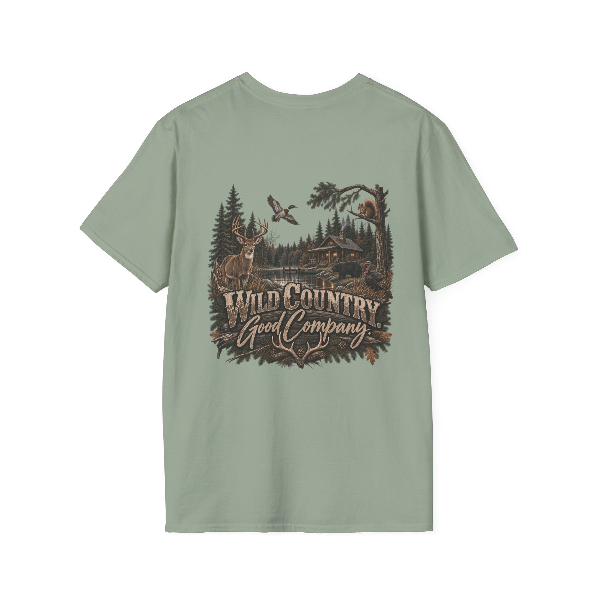 Rack & Ridge Outdoor Logo T‑Shirt — Hunting Antler Mountain Tee
